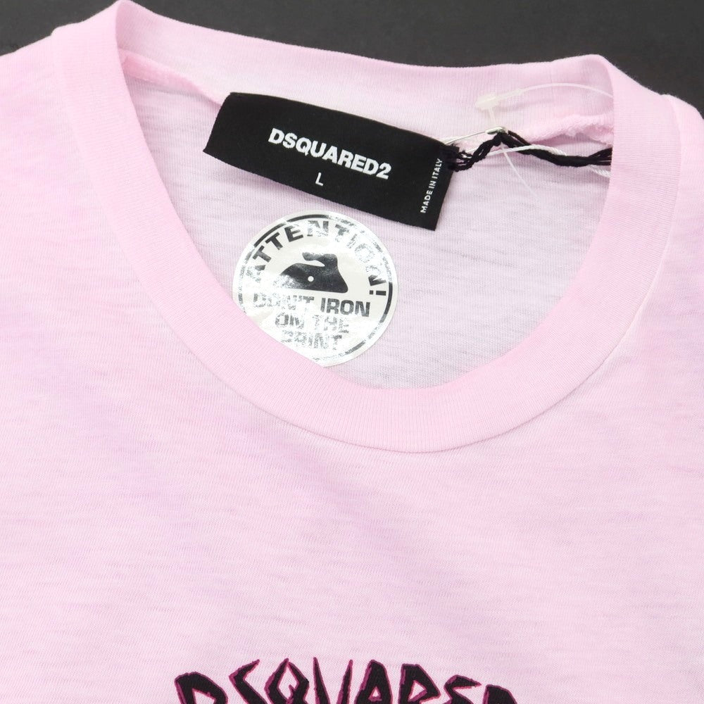 【新品アウトレット】ディースクエアード DSQUARED2 コットン クルーネック 長袖Tシャツ ライトピンク【 L 】【 状態ランクN- 】【 メンズ 】