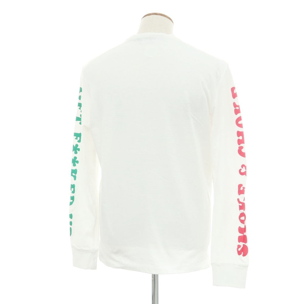 【新品】ディースクエアード DSQUARED2 コットン クルーネック 長袖Tシャツ ホワイト【 M 】【 状態ランクN 】【 メンズ 】