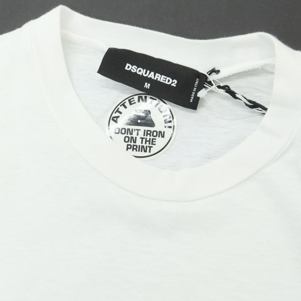 【新品】ディースクエアード DSQUARED2 コットン クルーネック 長袖Tシャツ ホワイト【 M 】【 状態ランクN 】【 メンズ 】