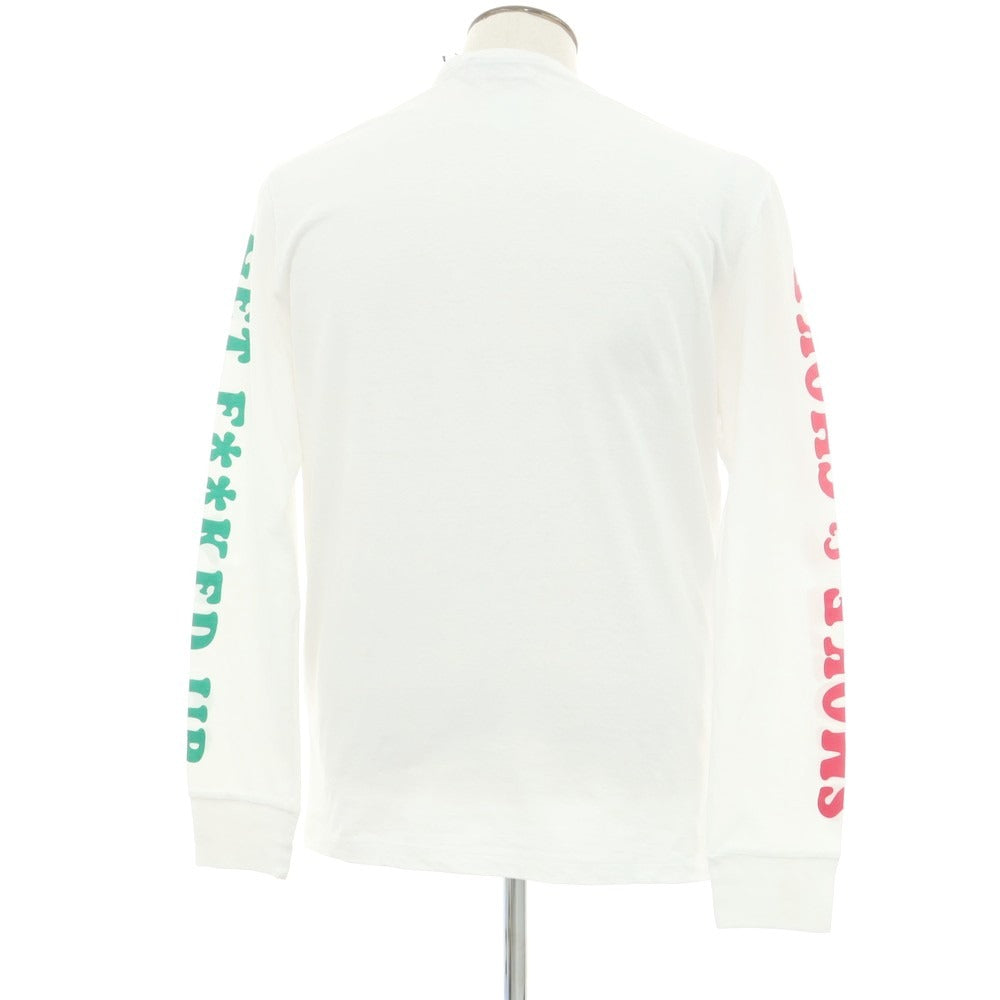 【新品】ディースクエアード DSQUARED2 コットン クルーネック 長袖Tシャツ ホワイト【 L 】【 状態ランクN 】【 メンズ 】