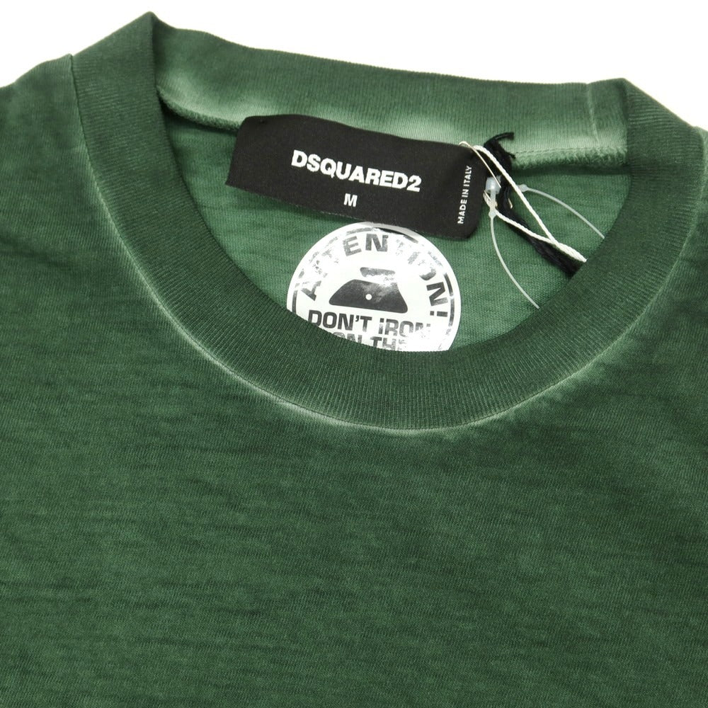 【新品】ディースクエアード DSQUARED2 コットン クルーネック 長袖Tシャツ ダークグリーン【 M 】【 状態ランクN 】【 メンズ 】
