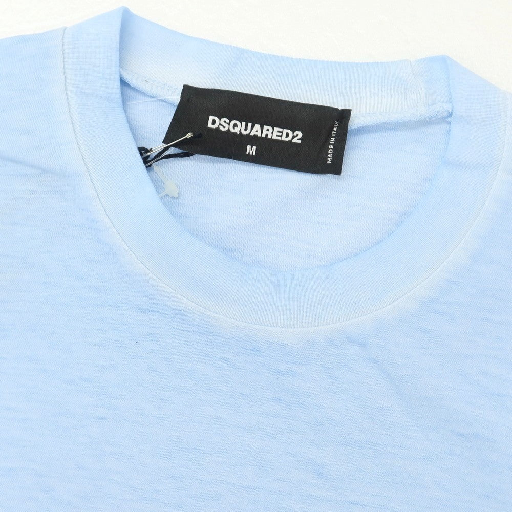 【新品】ディースクエアード DSQUARED2 コットン クルーネック 長袖Tシャツ ライトブルー【 M 】【 状態ランクN 】【 メンズ 】