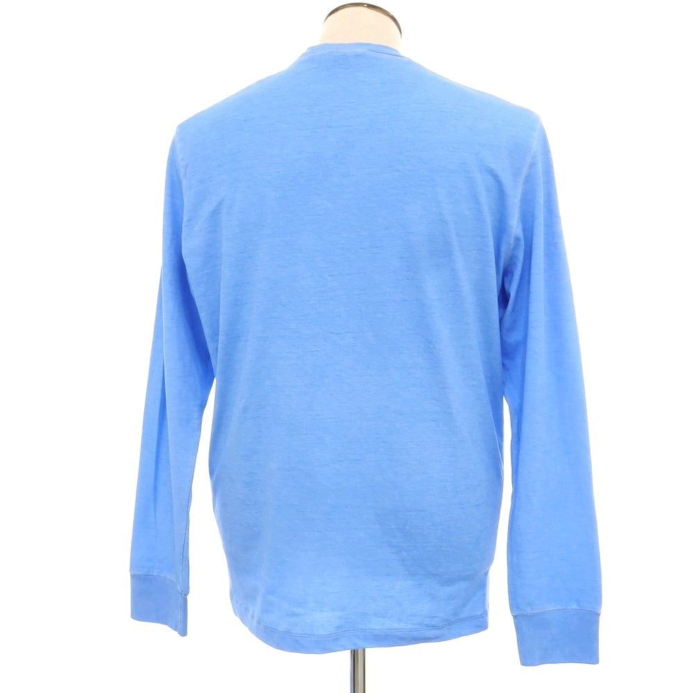 【新品】ディースクエアード DSQUARED2 コットン クルーネック 長袖Tシャツ ブルー【 L 】【 状態ランクN 】【 メンズ 】