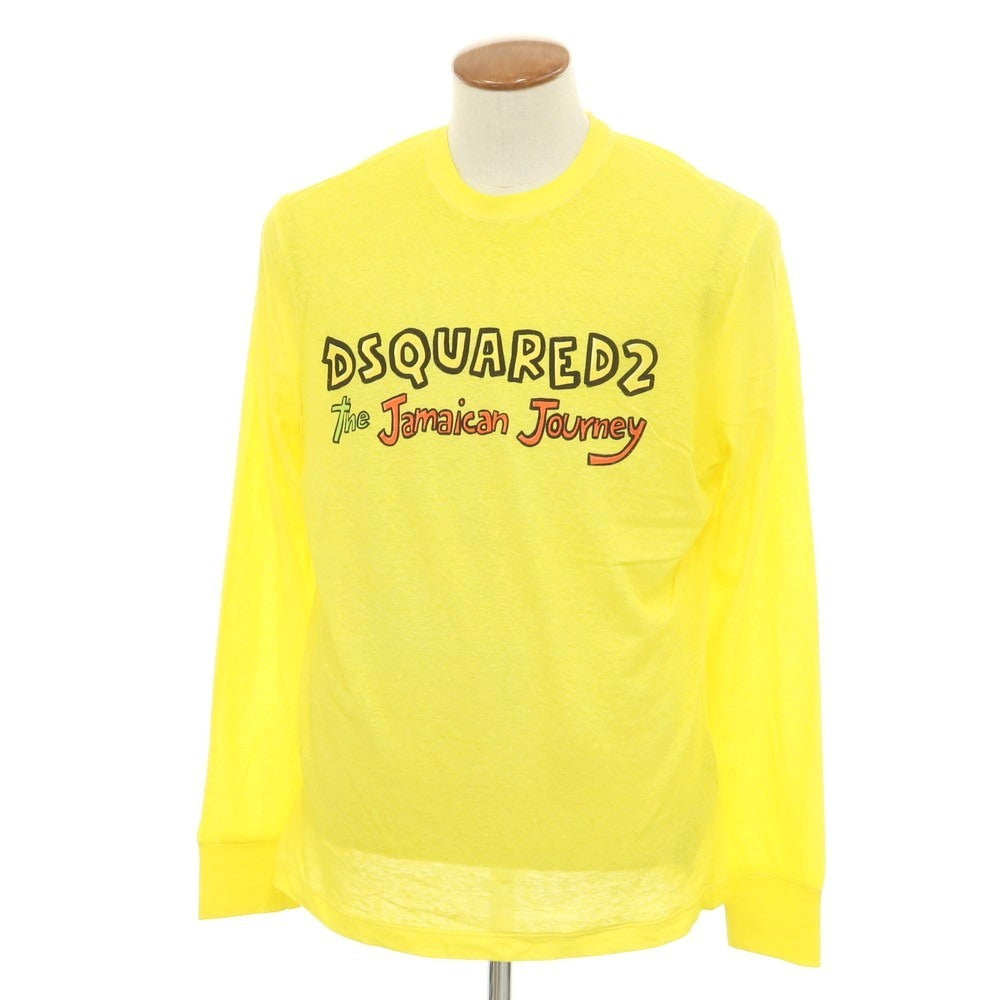 【新品】ディースクエアード DSQUARED2 コットン スラブ クルーネック 長袖Tシャツ イエロー【 M 】【 状態ランクN 】【 メンズ 】