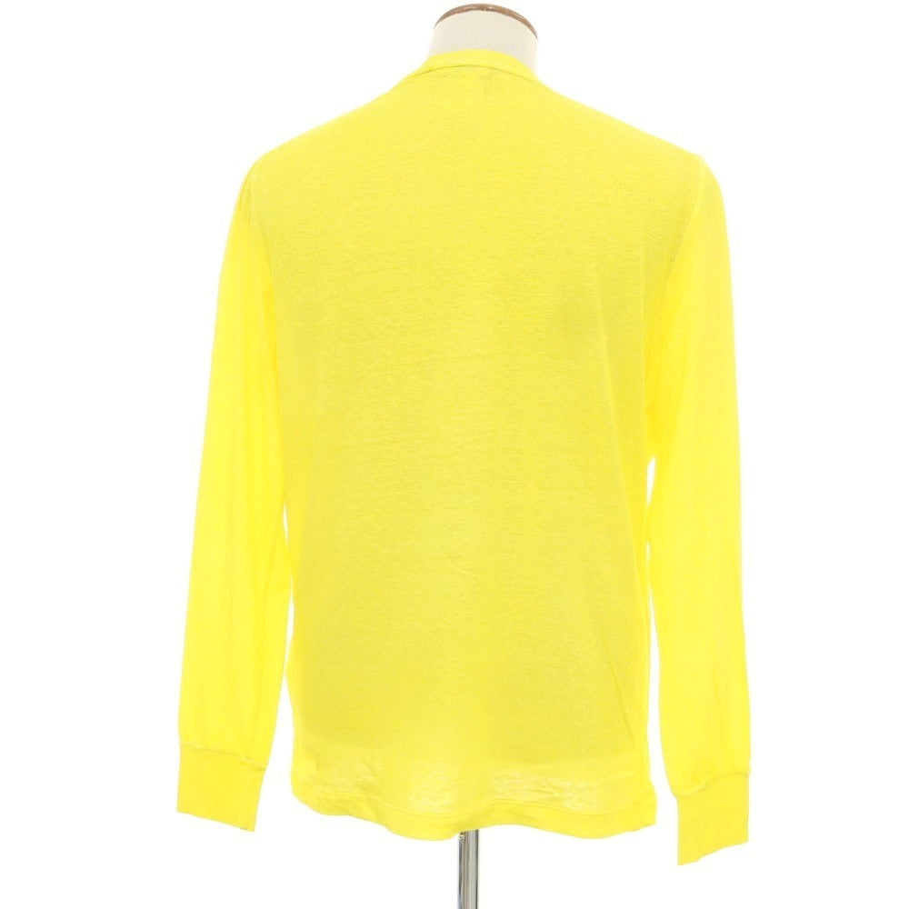 【新品】ディースクエアード DSQUARED2 コットン スラブ クルーネック 長袖Tシャツ イエロー【 M 】【 状態ランクN 】【 メンズ 】