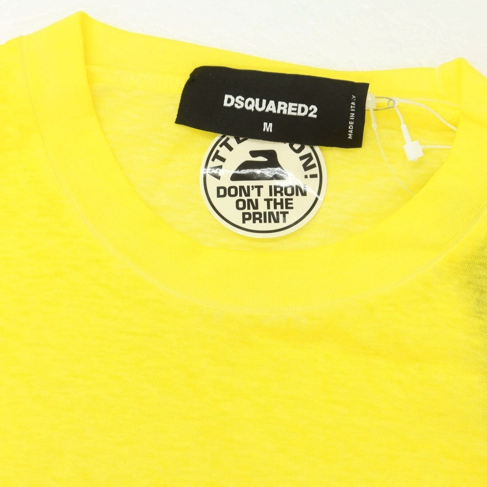 【新品】ディースクエアード DSQUARED2 コットン スラブ クルーネック 長袖Tシャツ イエロー【 M 】【 状態ランクN 】【 メンズ 】