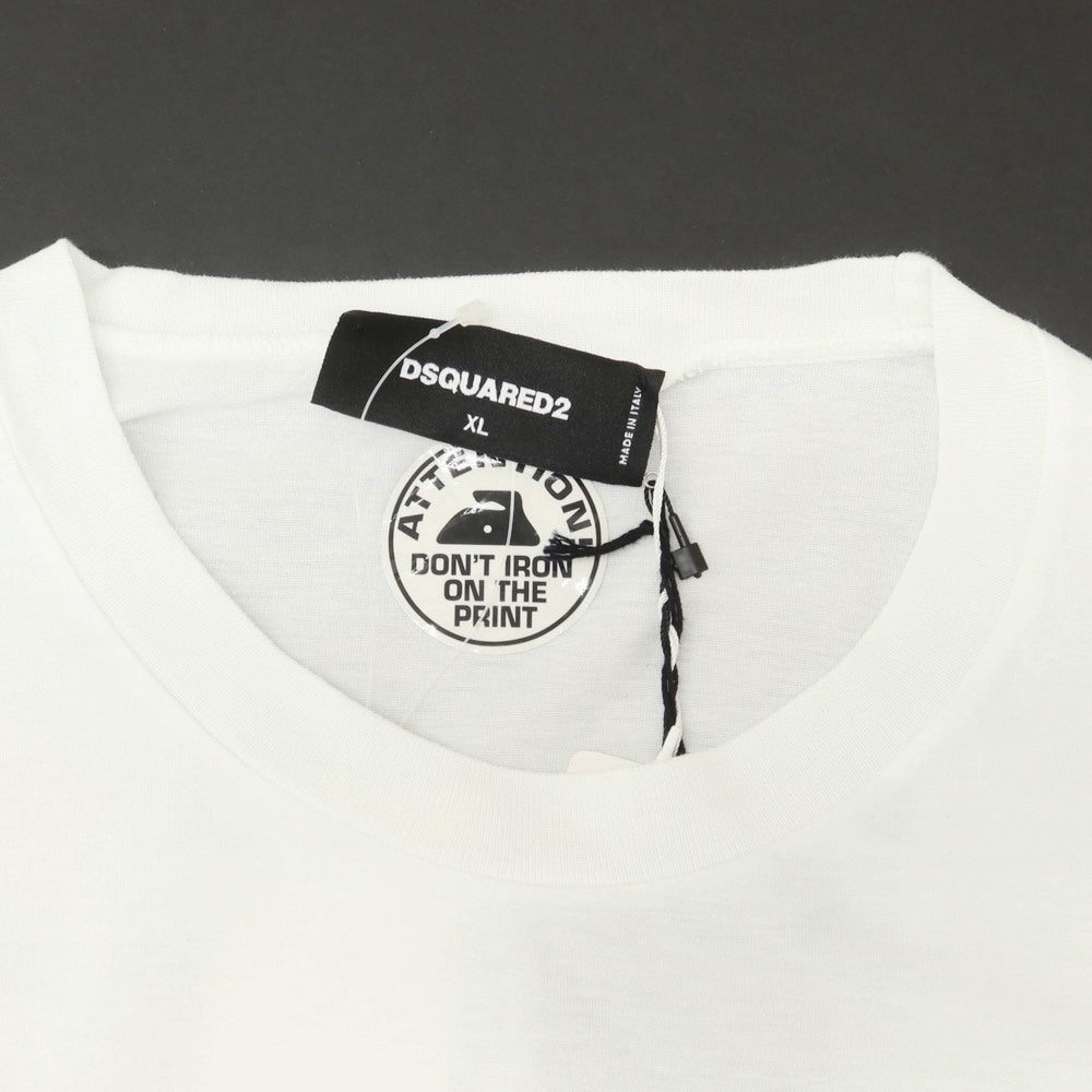 【新品】ディースクエアード DSQUARED2 コットン クルーネック 半袖Tシャツ ホワイト【 XL 】【 状態ランクN 】【 メンズ 】