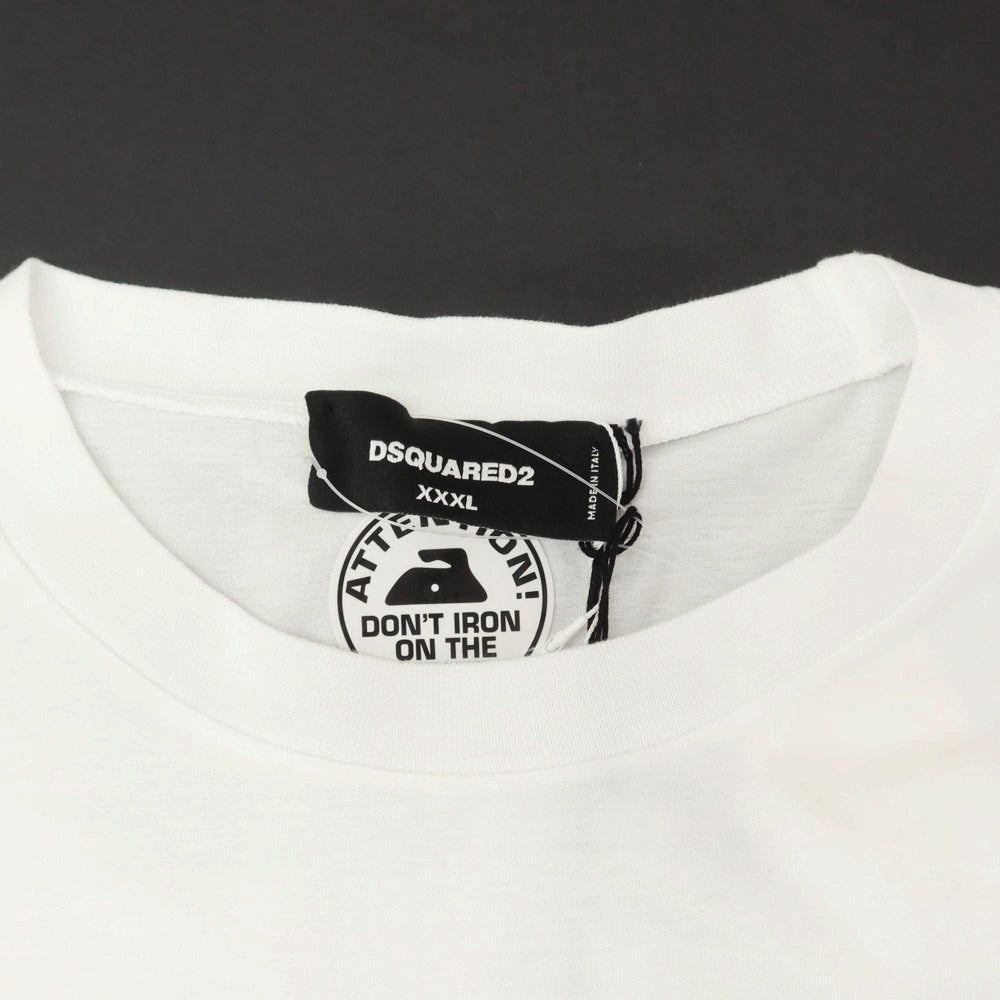 【新品】ディースクエアード DSQUARED2 コットン クルーネック 半袖Tシャツ ホワイト【 XXXL 】【 状態ランクN 】【 メンズ 】