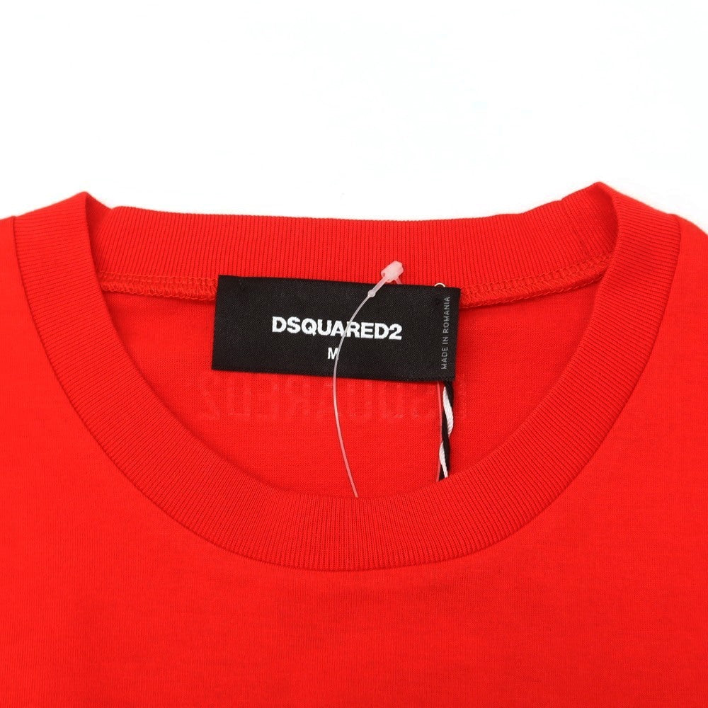 【新品】ディースクエアード DSQUARED2 コットン クルーネック 半袖Tシャツ レッド【 M 】【 状態ランクN 】【 メンズ 】