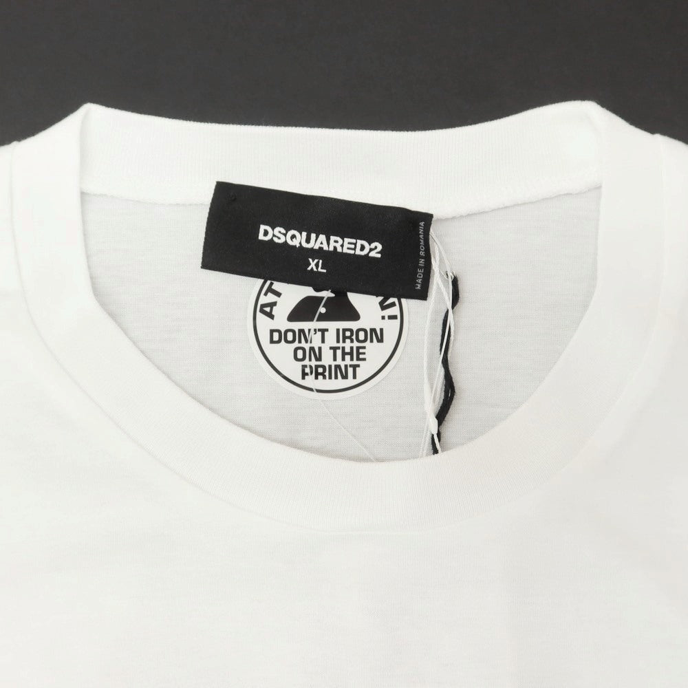 【新品】ディースクエアード DSQUARED2 コットン クルーネック 半袖Tシャツ ホワイト【 XL 】【 状態ランクN 】【 メンズ 】