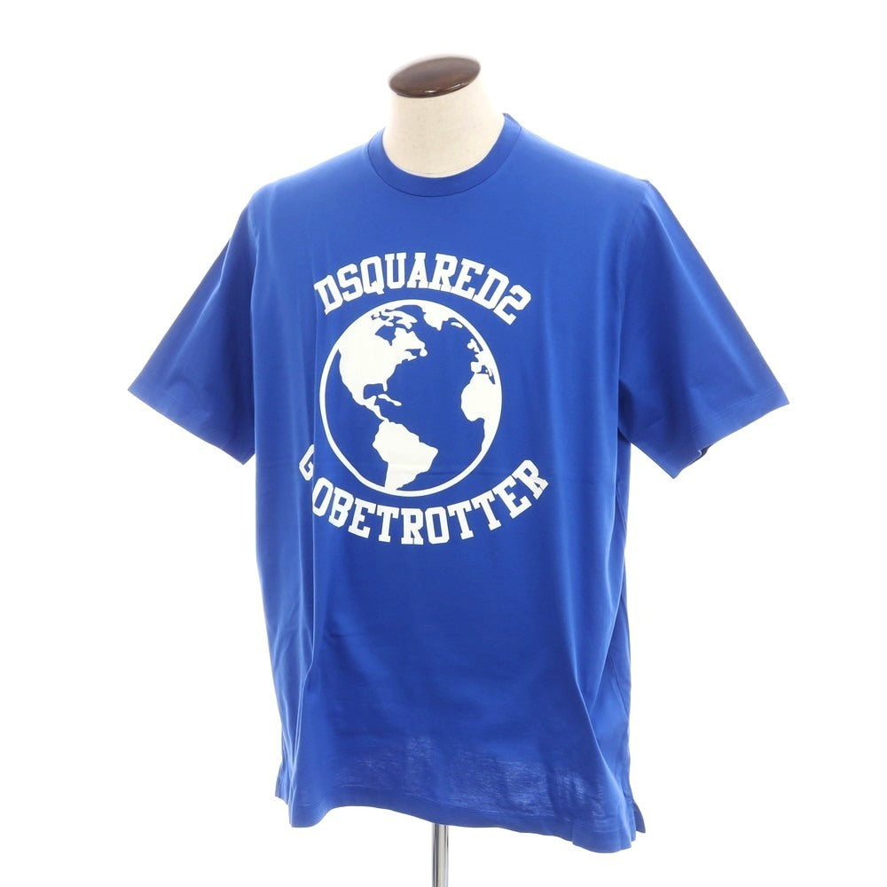 【新品】ディースクエアード DSQUARED2 コットン クルーネック 半袖Tシャツ ブルー【 L 】【 状態ランクN 】【 メンズ 】