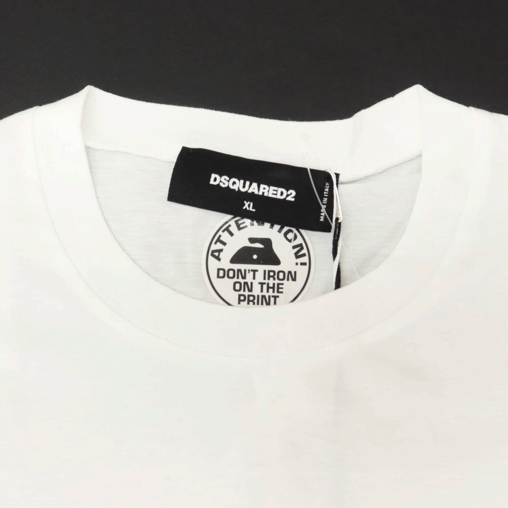 【新品】ディースクエアード DSQUARED2 コットン クルーネック 半袖Tシャツ ホワイト【 XL 】【 状態ランクN 】【 メンズ 】