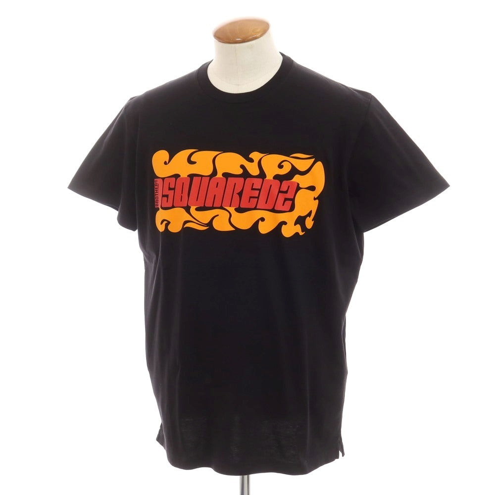 【新品】ディースクエアード DSQUARED2 コットン クルーネック 半袖Tシャツ ブラック【 L 】【 状態ランクN 】【 メンズ 】