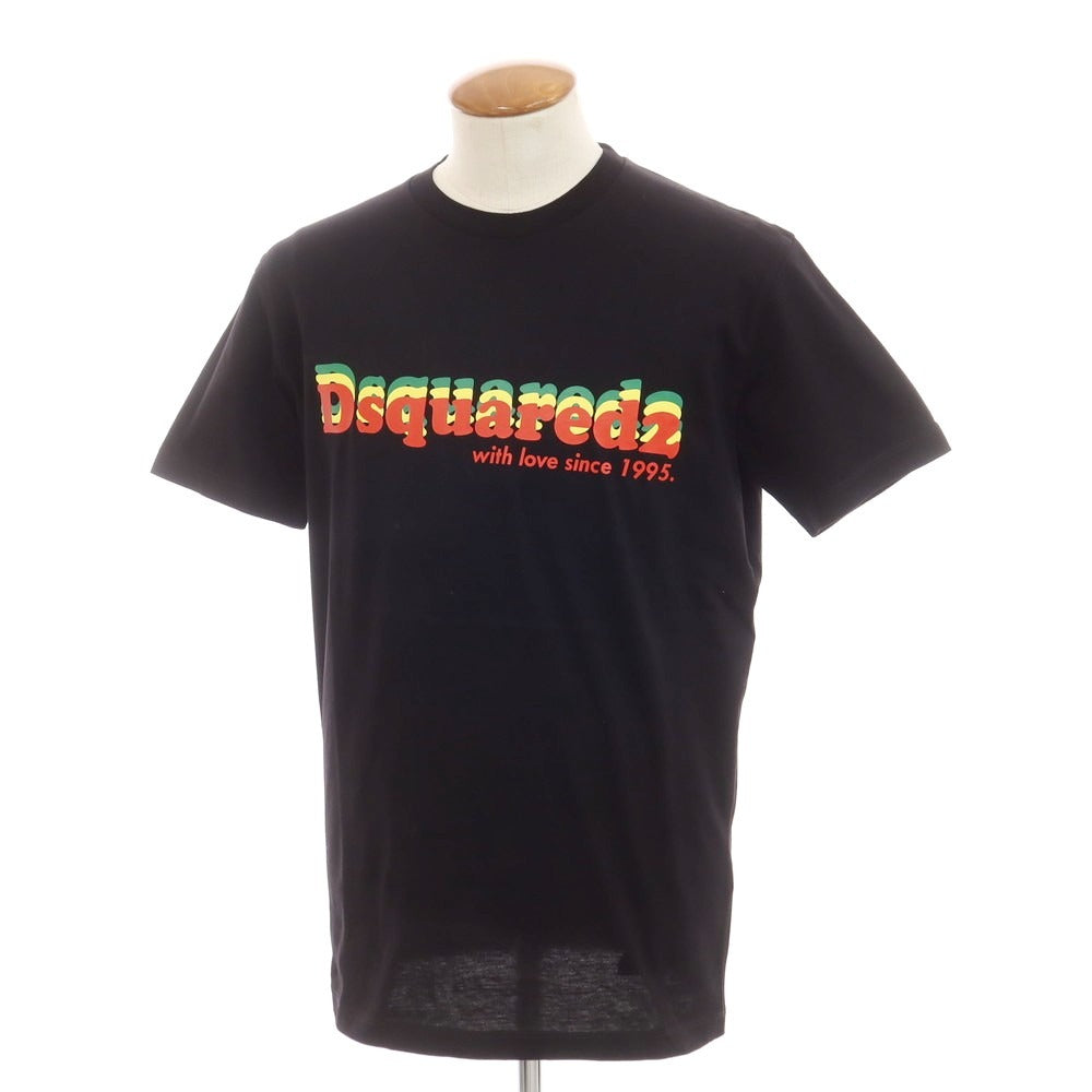 【新品】ディースクエアード DSQUARED2 コットン クルーネック 半袖Tシャツ ブラック【 L 】【 状態ランクN 】【 メンズ 】