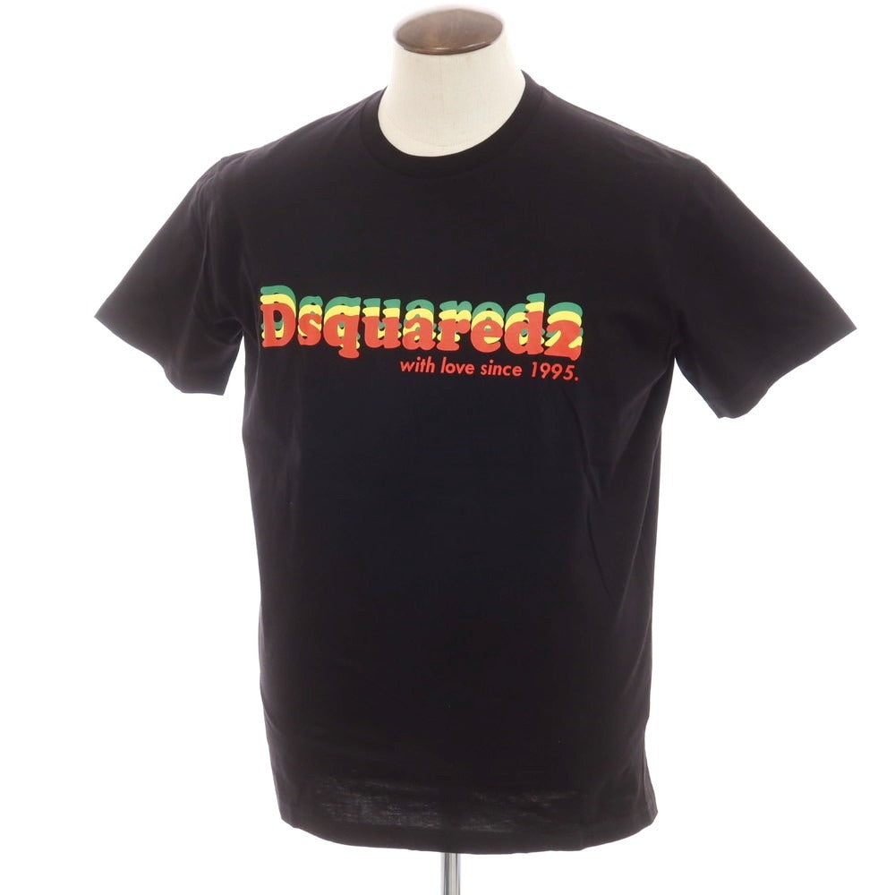 【新品アウトレット】ディースクエアード DSQUARED2 コットン クルーネック 半袖Tシャツ ブラック【 XL 】【 状態ランクN- 】【 メンズ 】