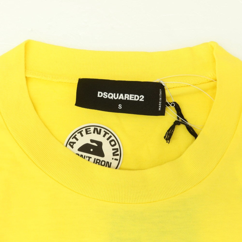 【新品】ディースクエアード DSQUARED2 コットン クルーネック 半袖Tシャツ イエロー【 S 】【 状態ランクN 】【 メンズ 】