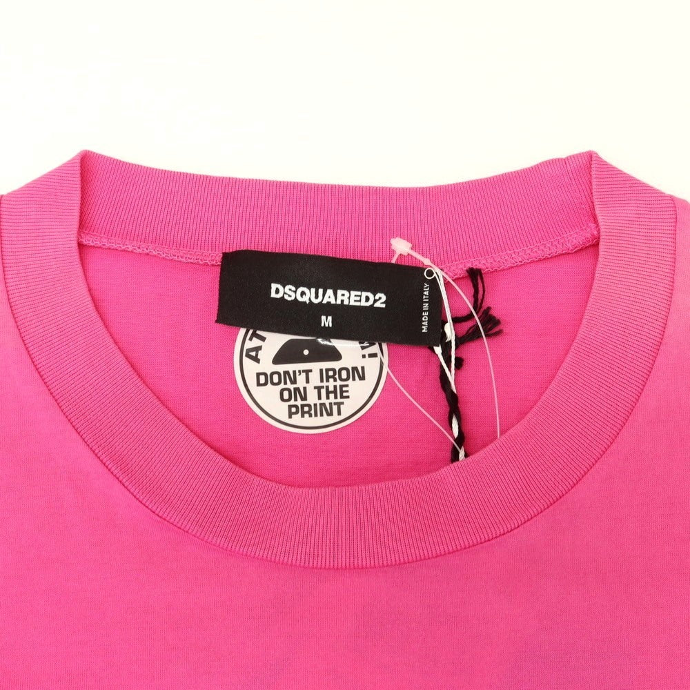 【新品】ディースクエアード DSQUARED2 コットン クルーネック 半袖Tシャツ ショッキングピンク【 M 】【 状態ランクN 】【 メンズ 】