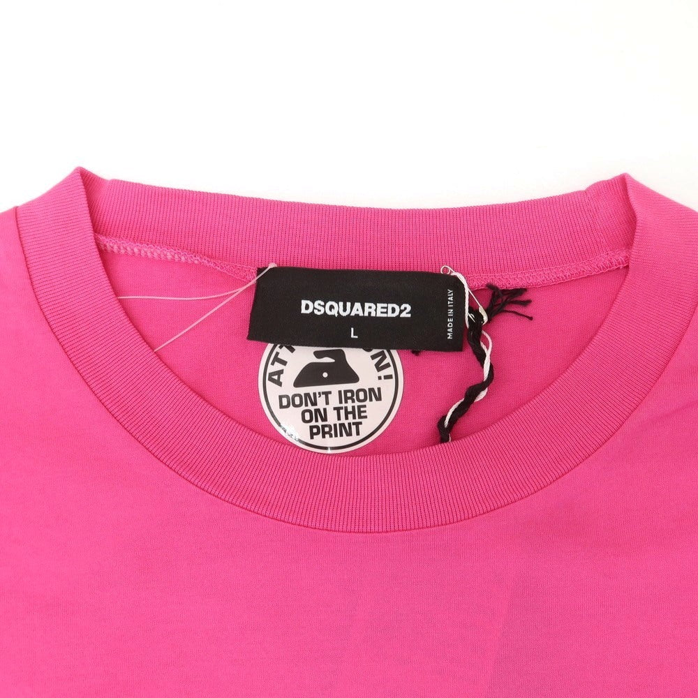 【新品】ディースクエアード DSQUARED2 コットン クルーネック 半袖Tシャツ ショッキングピンク【 L 】【 状態ランクN 】【 メンズ 】