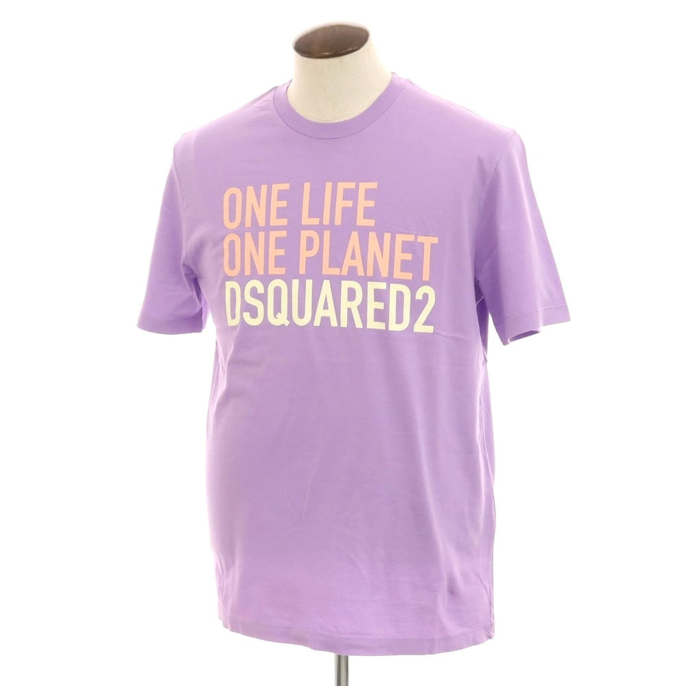 【新品】ディースクエアード DSQUARED2 コットン クルーネック 半袖Tシャツ ラベンダー【 L 】【 状態ランクN 】【 メンズ 】