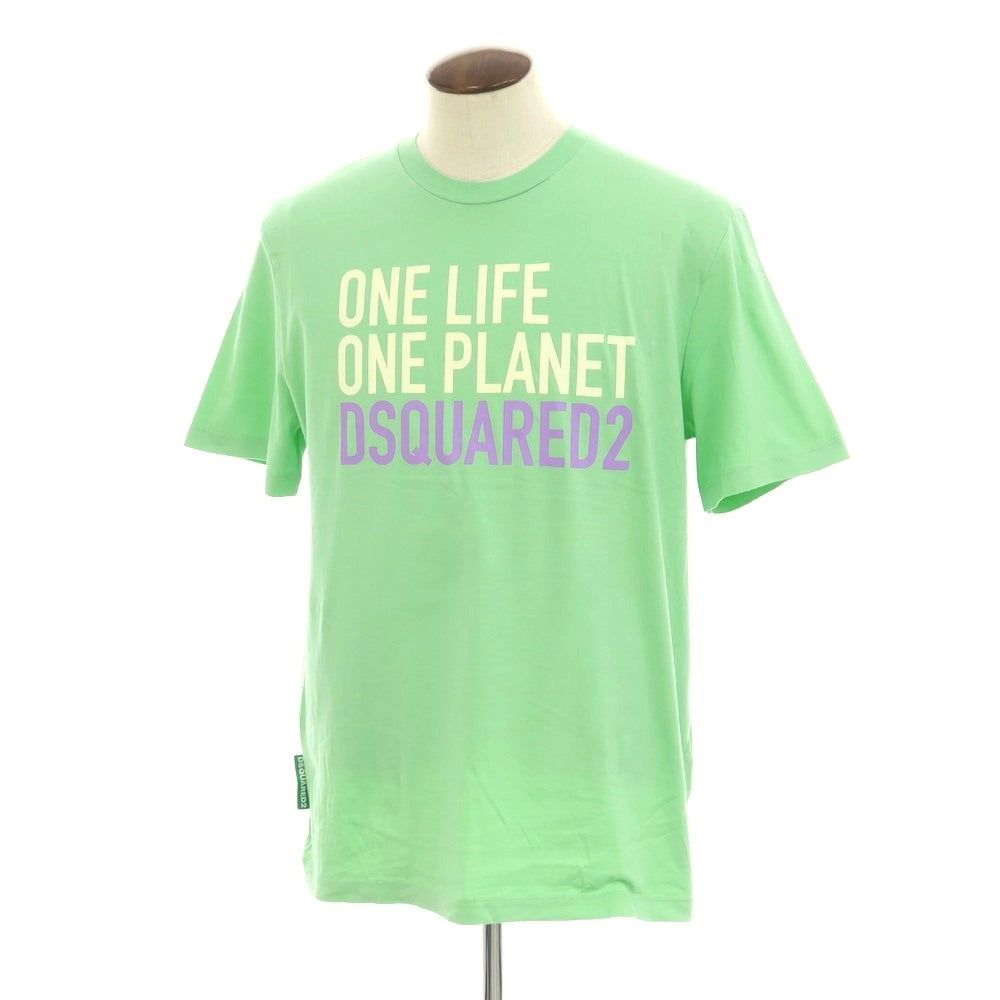 【新品】ディースクエアード DSQUARED2 コットン クルーネック 半袖Tシャツ ライトグリーン【 XL 】【 状態ランクN 】【 メンズ 】