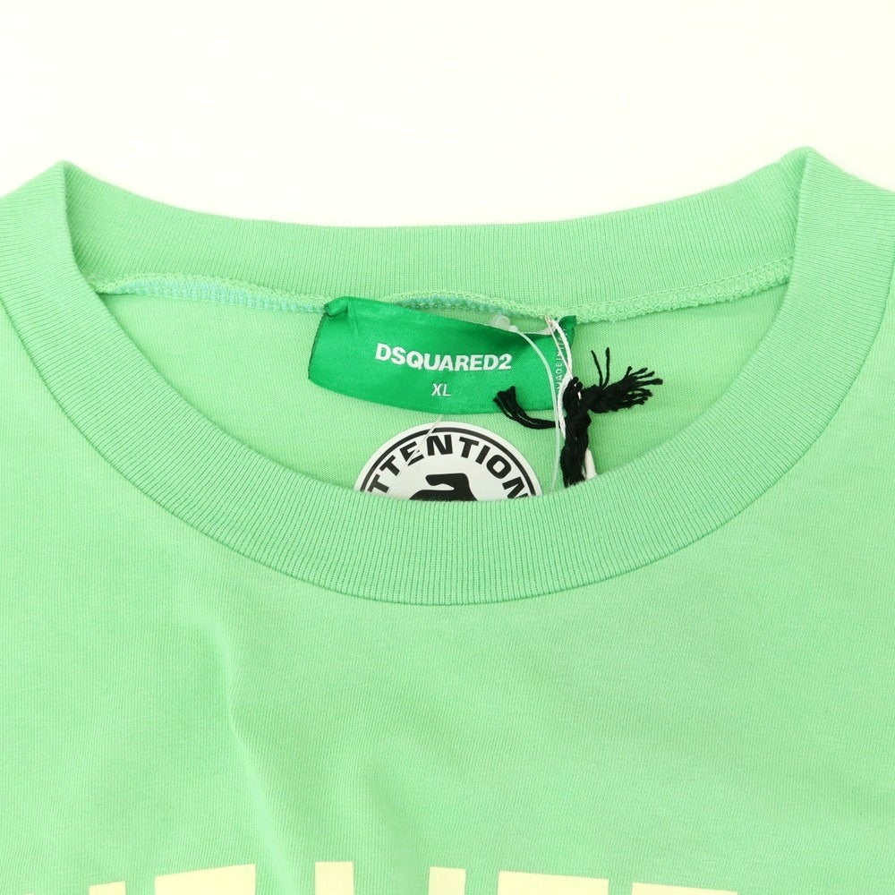 【新品】ディースクエアード DSQUARED2 コットン クルーネック 半袖Tシャツ ライトグリーン【 XL 】【 状態ランクN 】【 メンズ 】