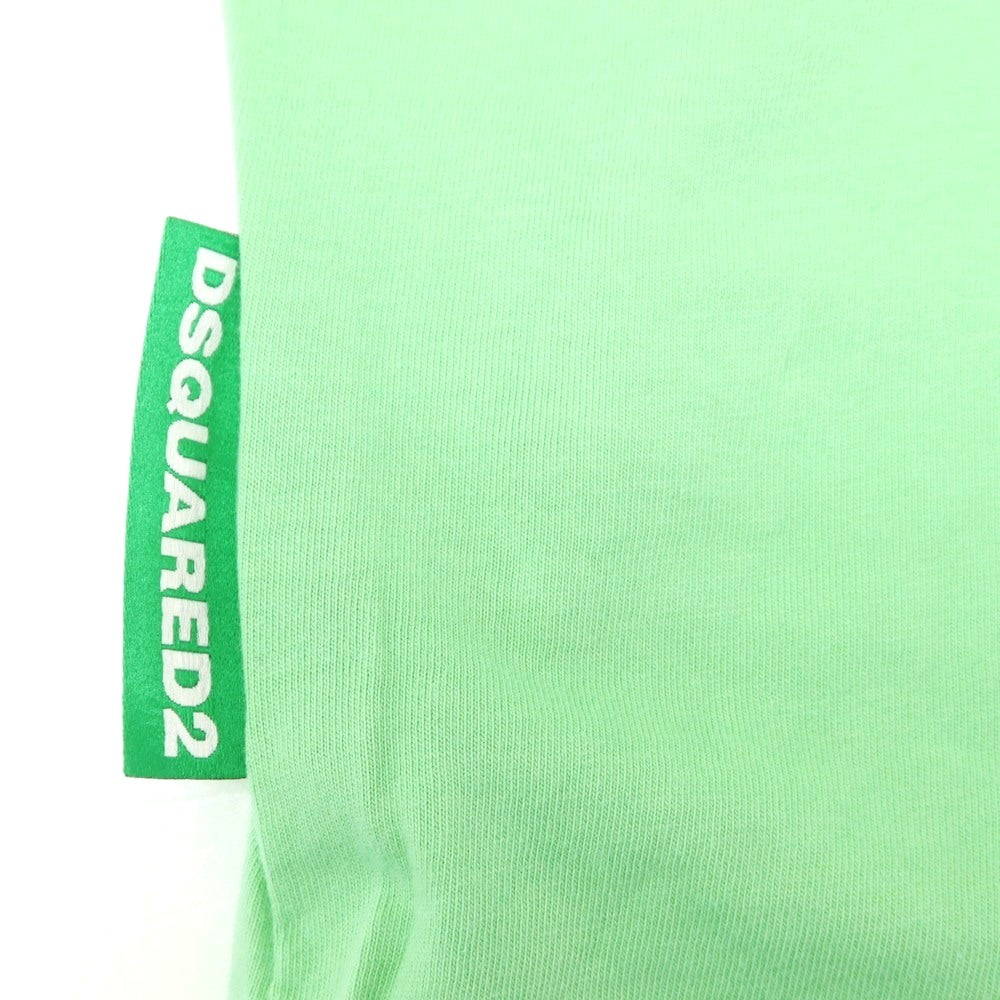 【新品】ディースクエアード DSQUARED2 コットン クルーネック 半袖Tシャツ ライトグリーン【 XL 】【 状態ランクN 】【 メンズ 】