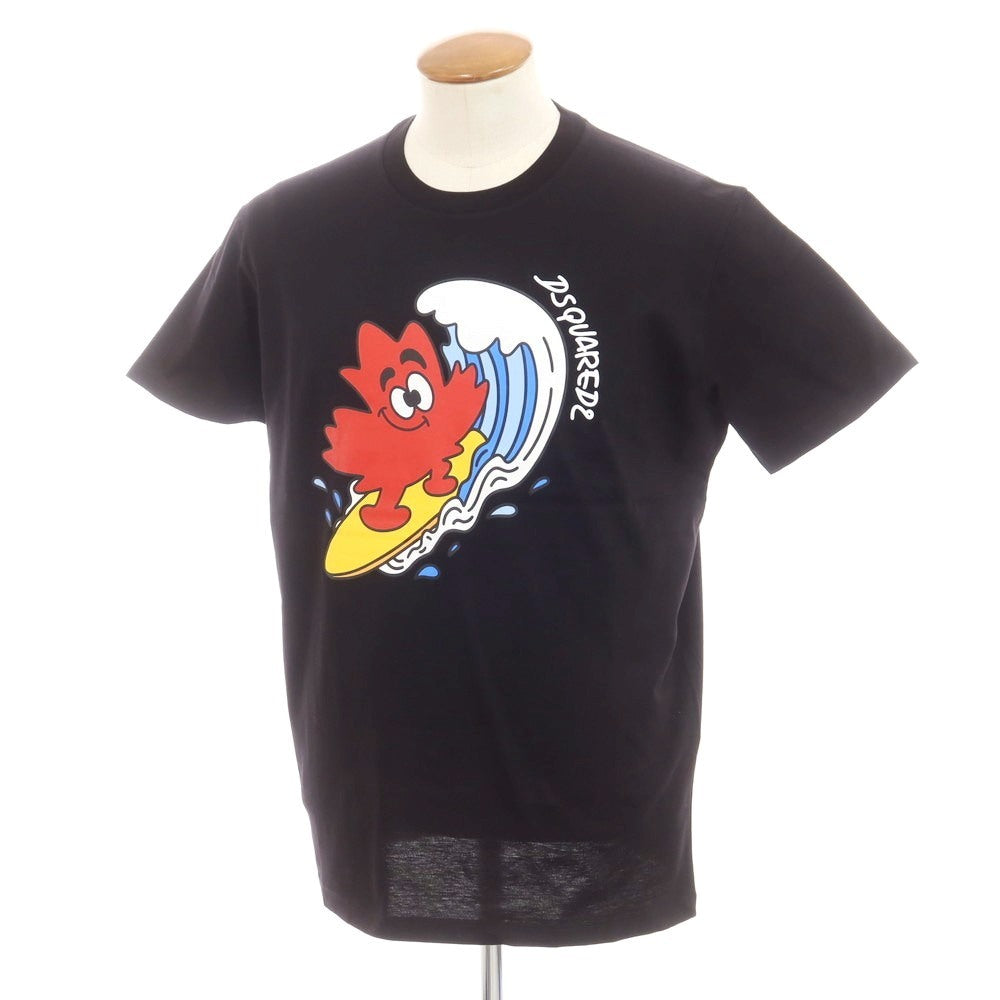 【新品】ディースクエアード DSQUARED2 コットン クルーネック 半袖Tシャツ ブラック【 L 】【 状態ランクN 】【 メンズ 】