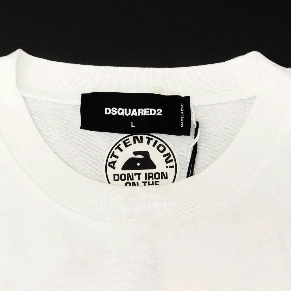 【新品】ディースクエアード DSQUARED2 コットン クルーネック 半袖Tシャツ ホワイト【 L 】【 状態ランクN 】【 メンズ 】