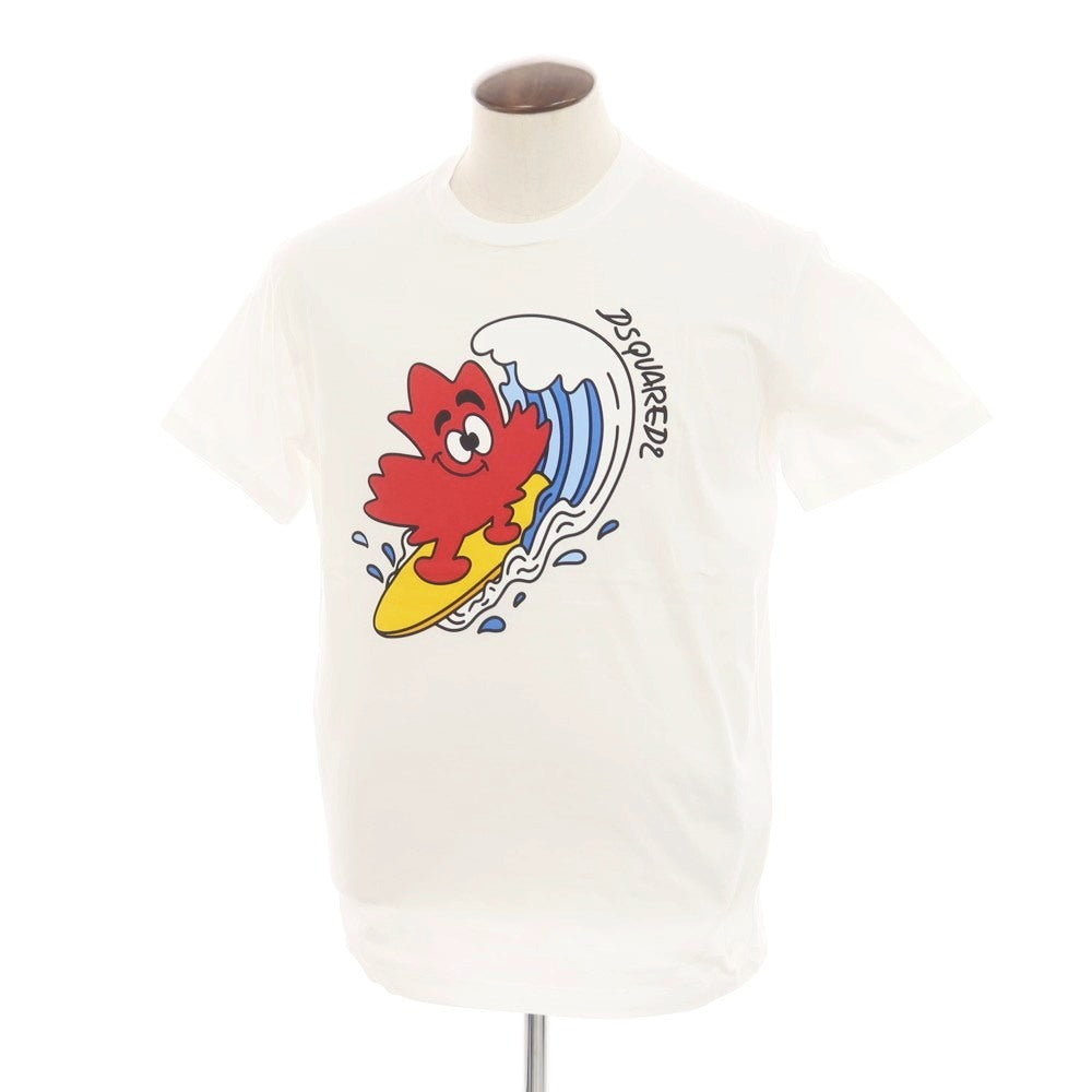 【新品】ディースクエアード DSQUARED2 コットン クルーネック 半袖Tシャツ ホワイト【 XL 】【 状態ランクN 】【 メンズ 】