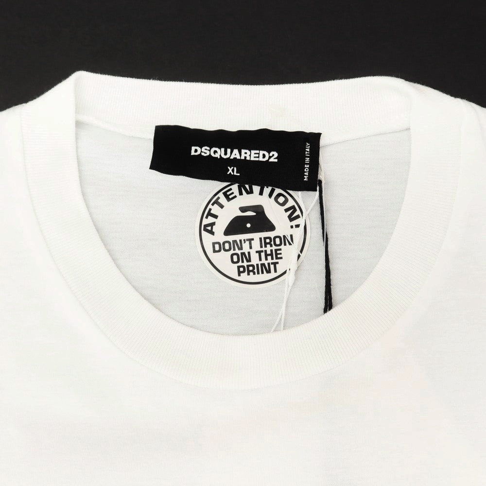 【新品】ディースクエアード DSQUARED2 コットン クルーネック 半袖Tシャツ ホワイト【 XL 】【 状態ランクN 】【 メンズ 】