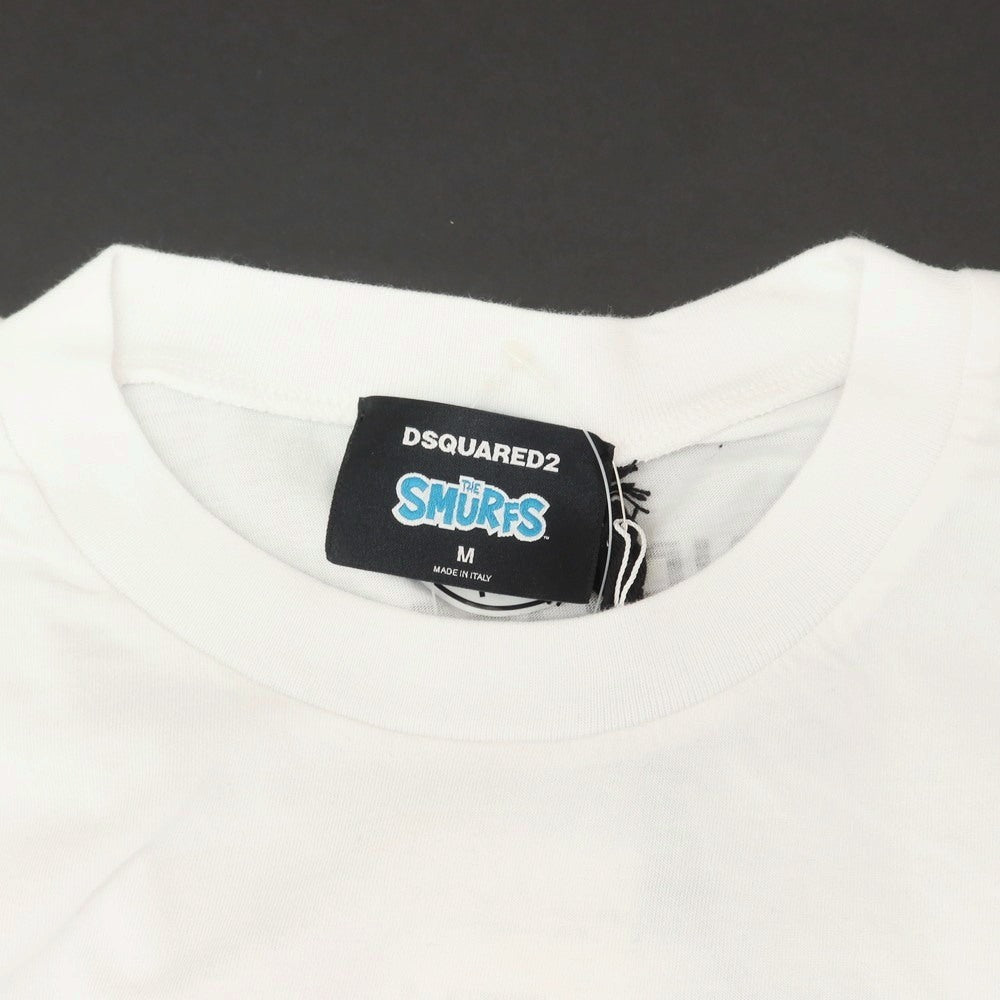 【新品】ディースクエアード DSQUARED2 × THE SMURFS コットン クルーネック 半袖Tシャツ ホワイト【 M 】【 状態ランクN 】【 メンズ 】