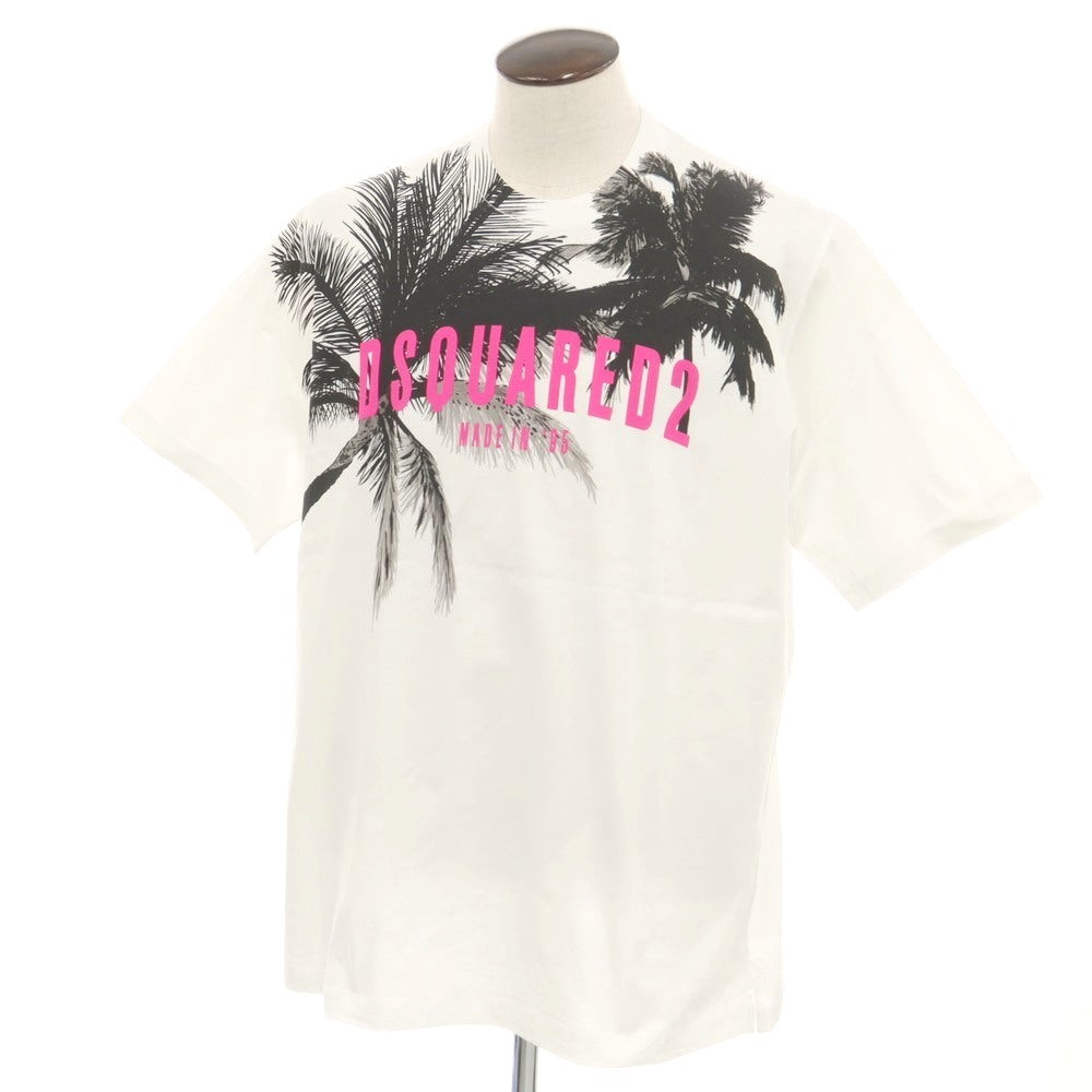 【新品】ディースクエアード DSQUARED2 コットン クルーネック 半袖Tシャツ ホワイト【 L 】【 状態ランクN 】【 メンズ 】