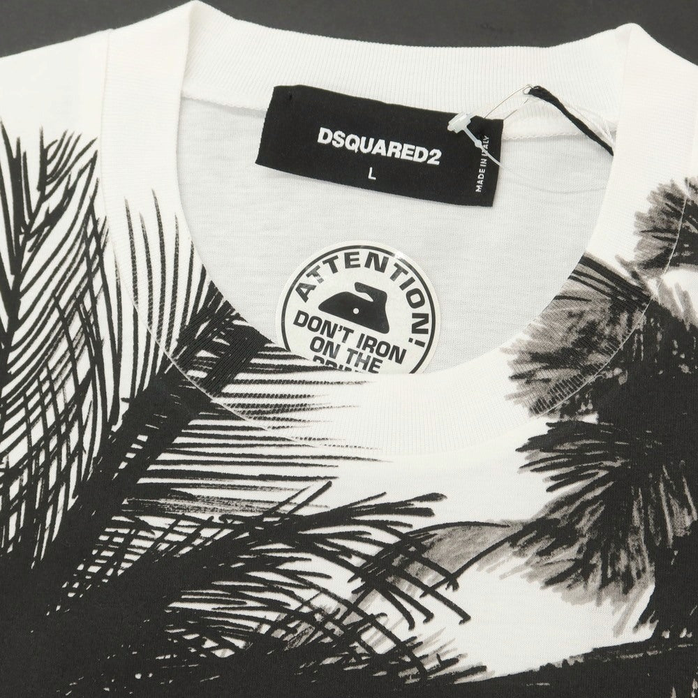 【新品】ディースクエアード DSQUARED2 コットン クルーネック 半袖Tシャツ ホワイト【 L 】【 状態ランクN 】【 メンズ 】