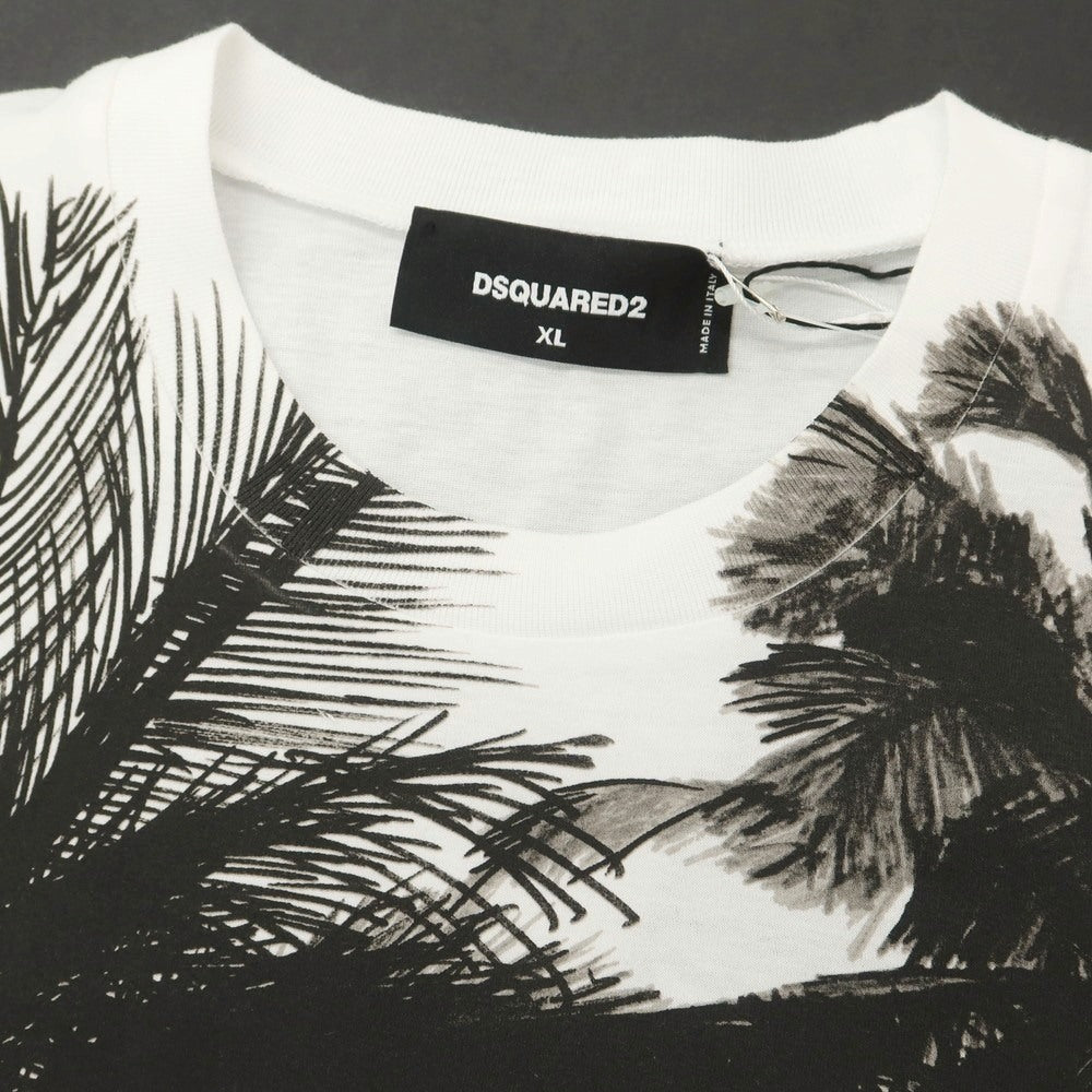 【新品アウトレット】ディースクエアード DSQUARED2 コットン クルーネック 半袖Tシャツ ホワイト【 XL 】【 状態ランクN- 】【 メンズ 】