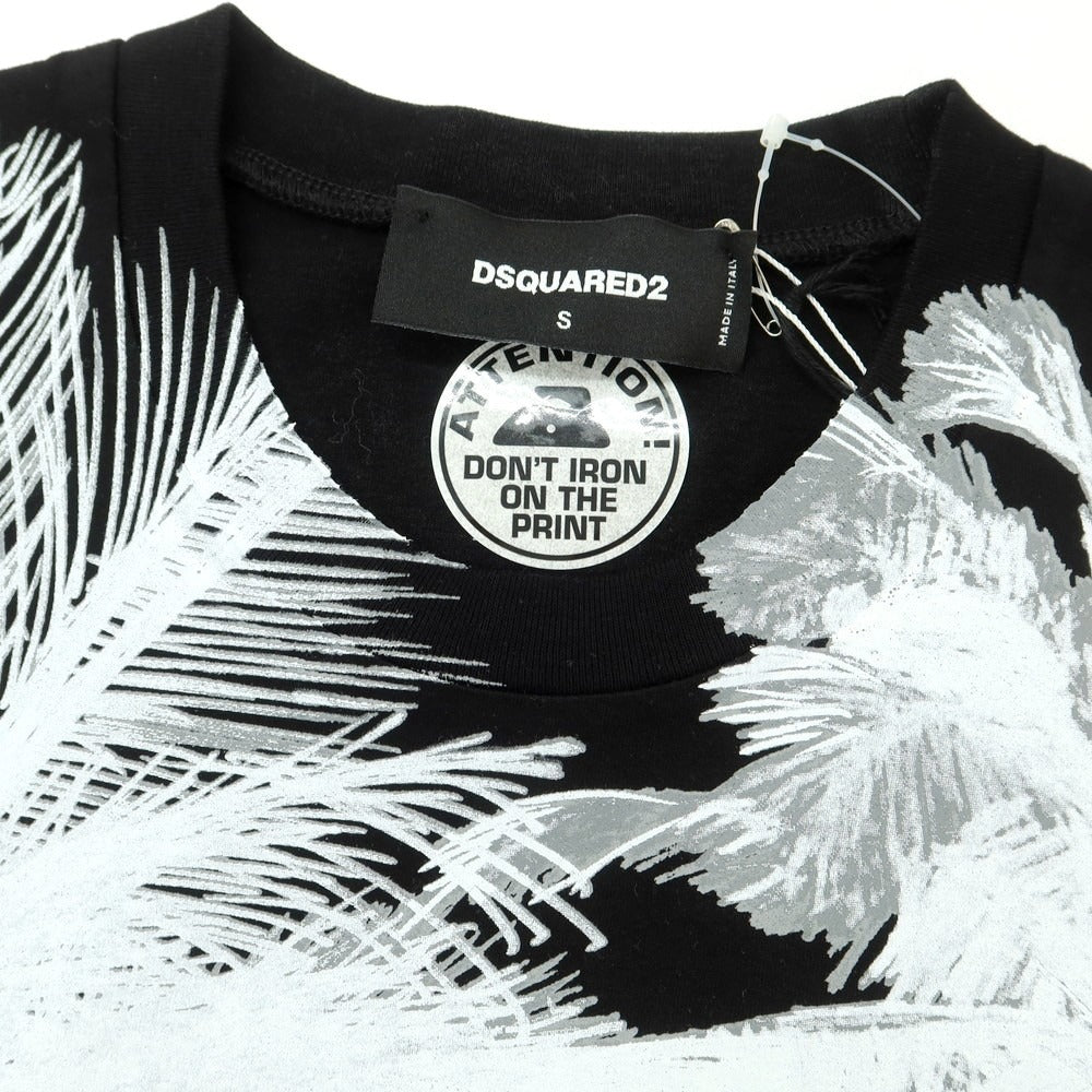 【新品】ディースクエアード DSQUARED2 コットン クルーネック 半袖Tシャツ ブラック【 S 】【 状態ランクN 】【 メンズ 】
