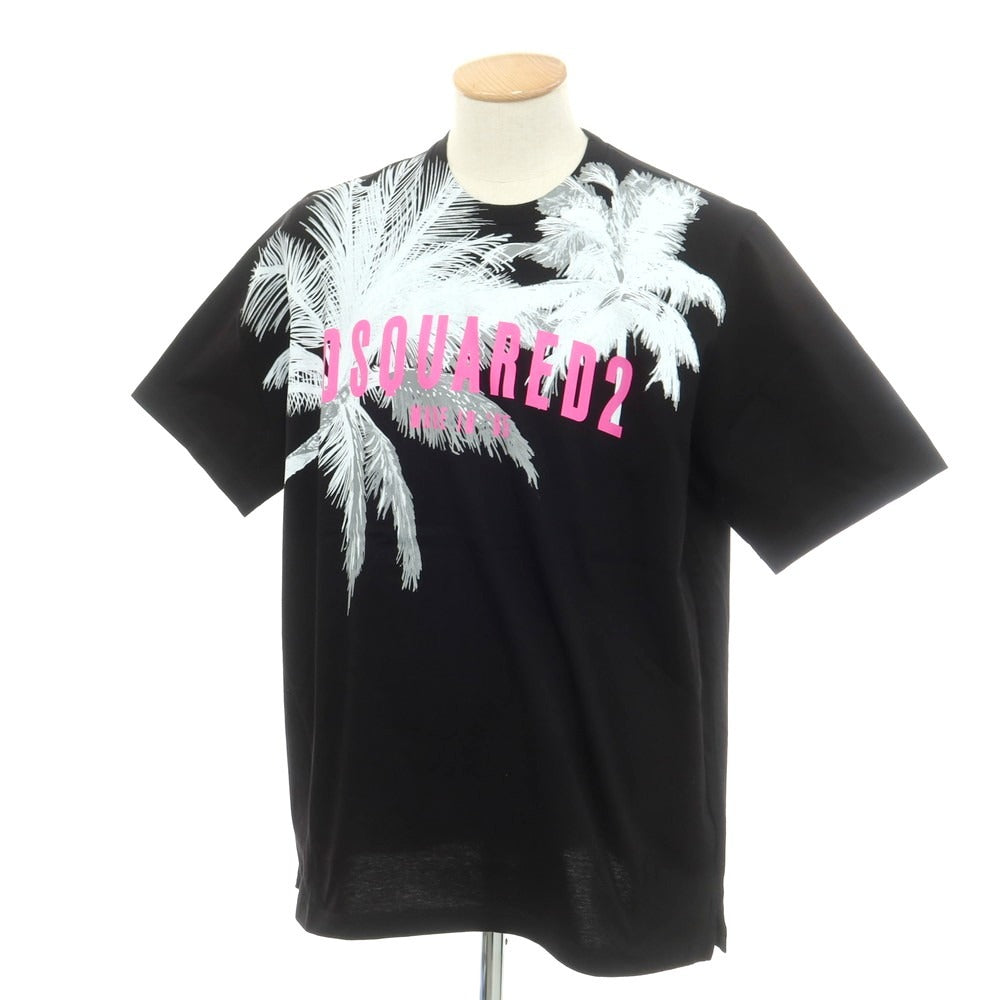 【新品】ディースクエアード DSQUARED2 コットン クルーネック 半袖Tシャツ ブラック【 S 】【 状態ランクN 】【 メンズ 】