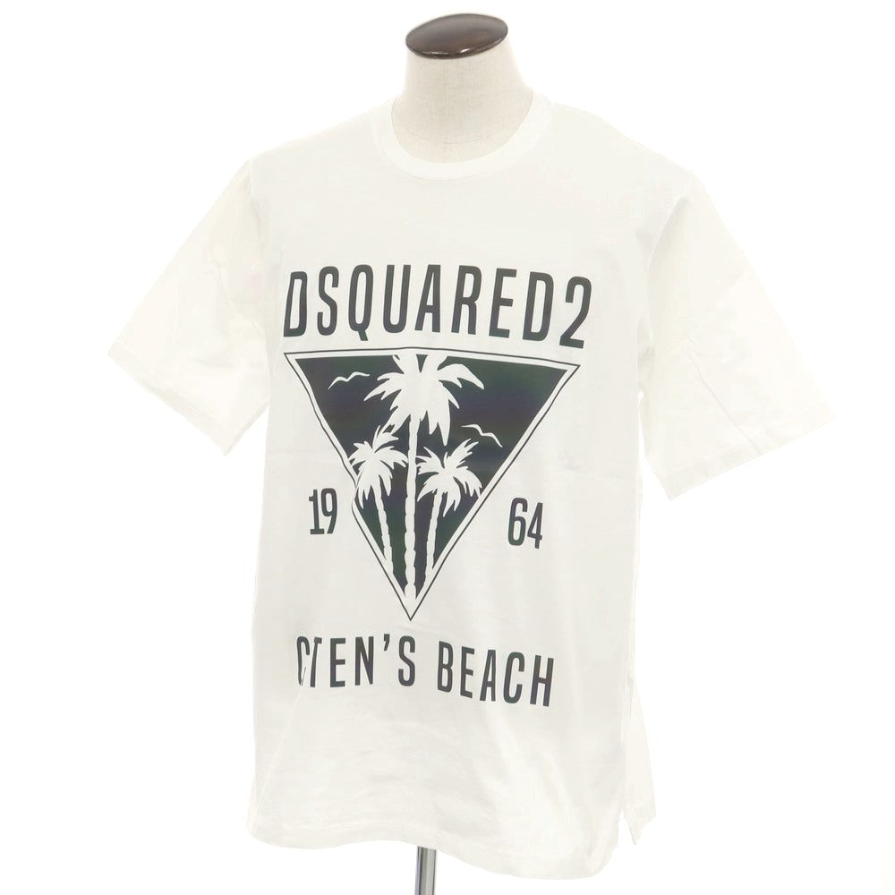 【新品アウトレット】ディースクエアード DSQUARED2 コットン クルーネック 半袖Tシャツ ホワイト【 XL 】【 状態ランクN- 】【 メンズ 】