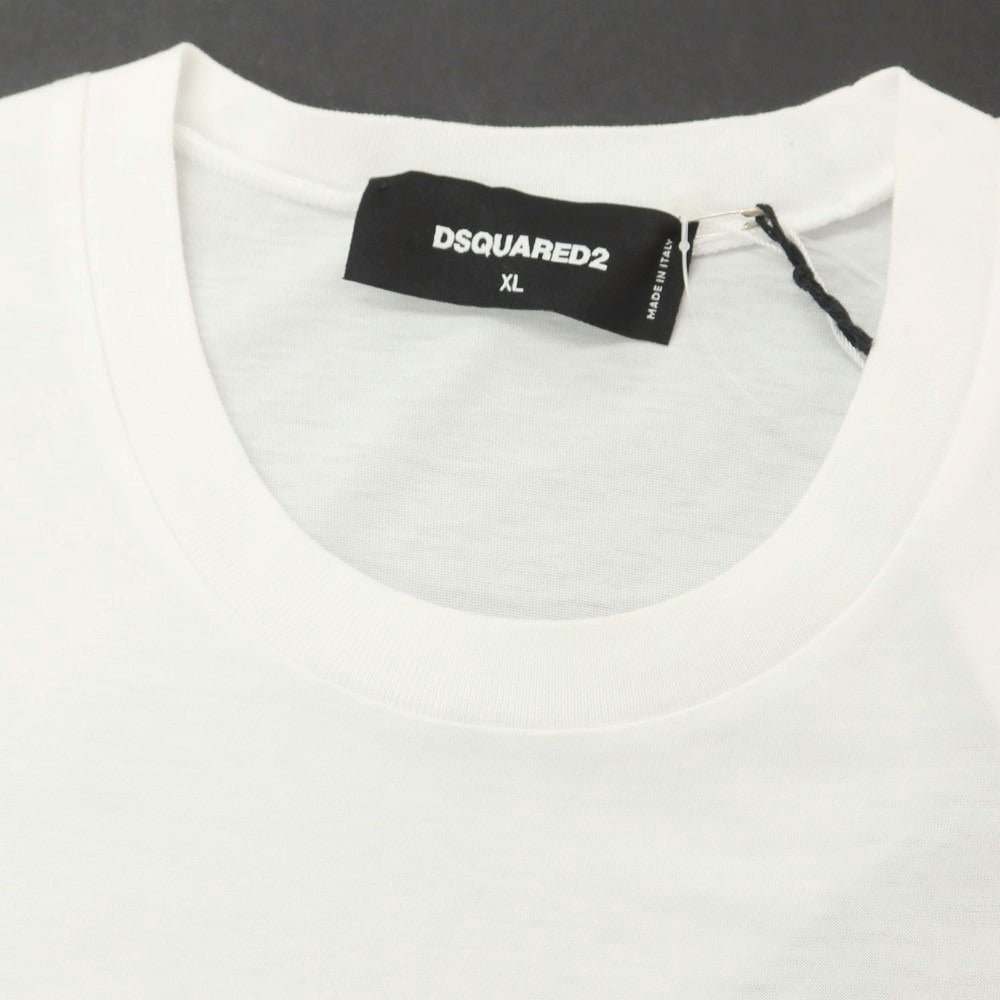 【新品アウトレット】ディースクエアード DSQUARED2 コットン クルーネック 半袖Tシャツ ホワイト【 XL 】【 状態ランクN- 】【 メンズ 】