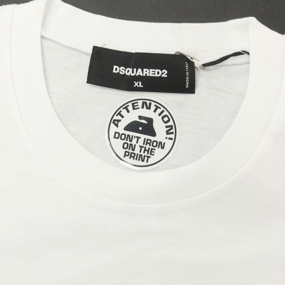 【新品アウトレット】ディースクエアード DSQUARED2 コットン クルーネック 半袖Tシャツ ホワイト【 XL 】【 状態ランクN- 】【 メンズ 】