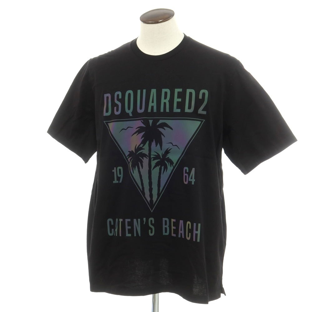 【新品】ディースクエアード DSQUARED2 コットン クルーネック 半袖Tシャツ ブラック【 XL 】【 状態ランクN 】【 メンズ 】