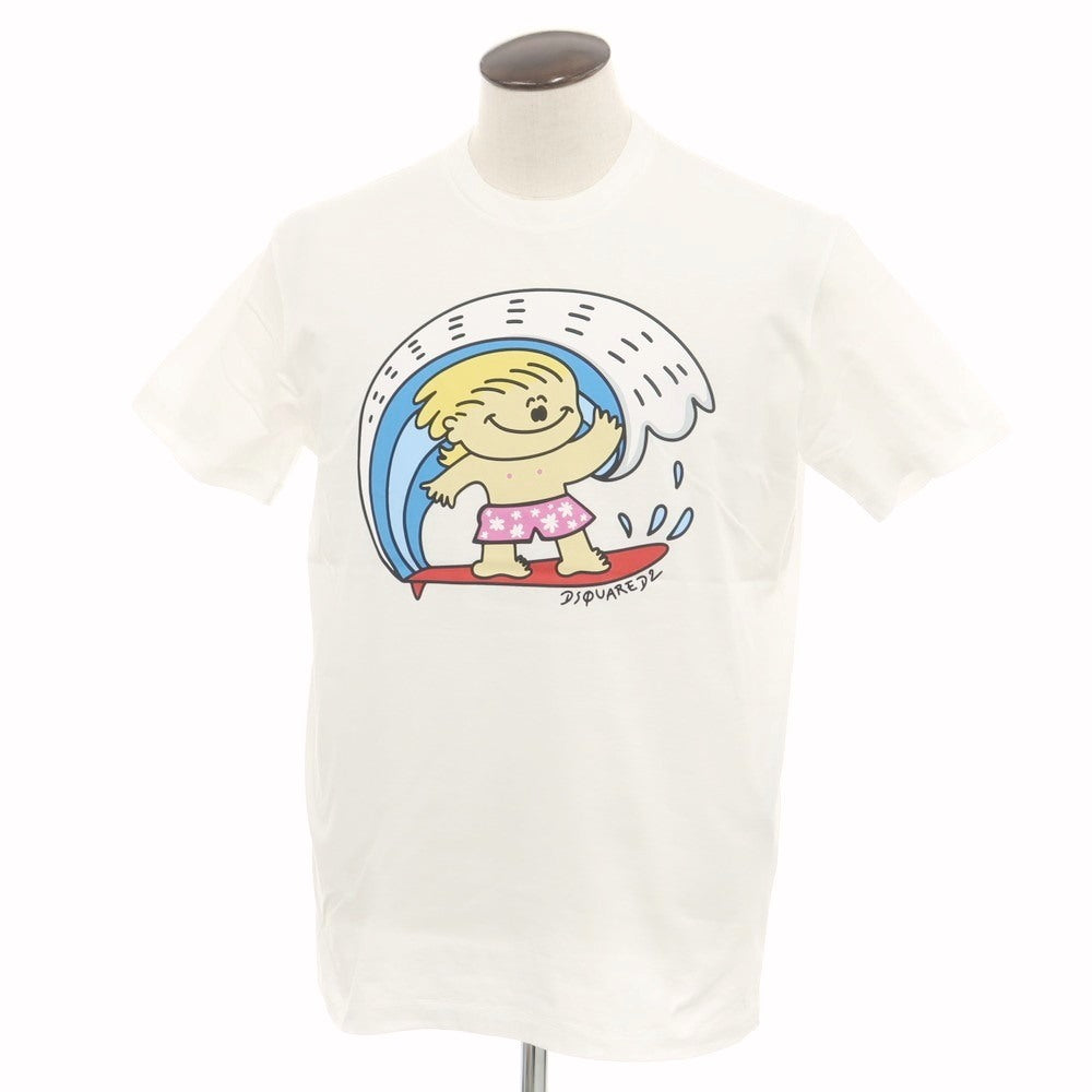 【新品アウトレット】ディースクエアード DSQUARED2 コットン クルーネック 半袖Tシャツ ホワイト【 XL 】【 状態ランクN- 】【 メンズ 】