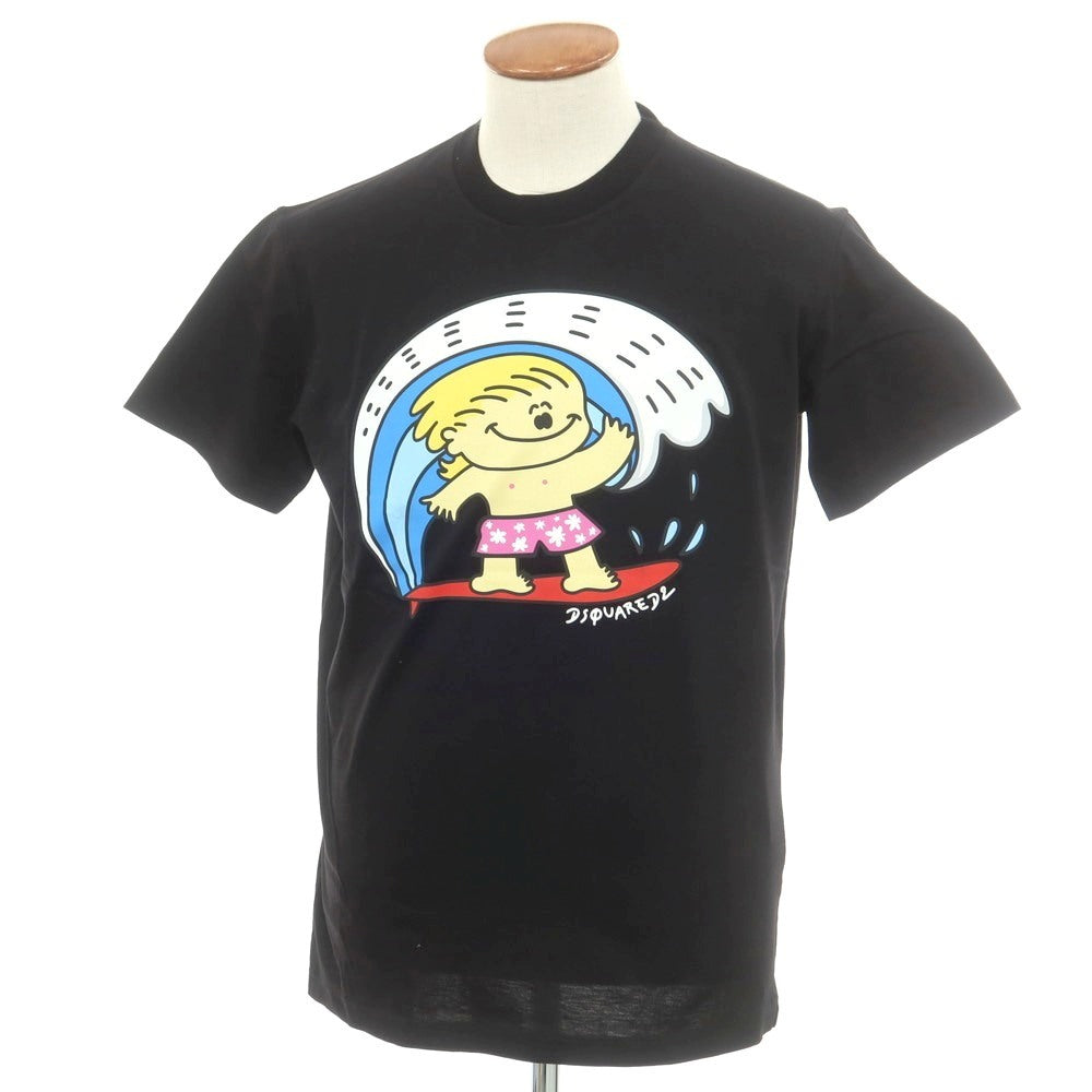 【新品】ディースクエアード DSQUARED2 コットン クルーネック 半袖Tシャツ ブラック【 M 】【 状態ランクN 】【 メンズ 】