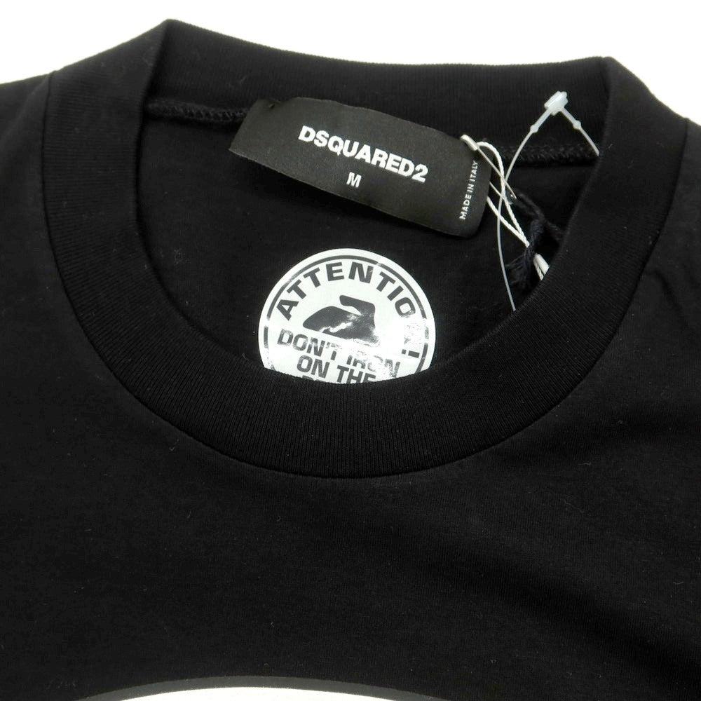 【新品】ディースクエアード DSQUARED2 コットン クルーネック 半袖Tシャツ ブラック【 M 】【 状態ランクN 】【 メンズ 】