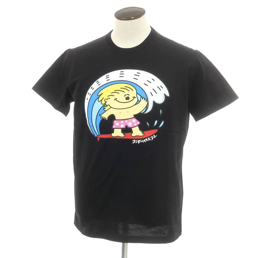 【新品】ディースクエアード DSQUARED2 コットン クルーネック 半袖Tシャツ ブラック【 L 】【 状態ランクN 】【 メンズ 】