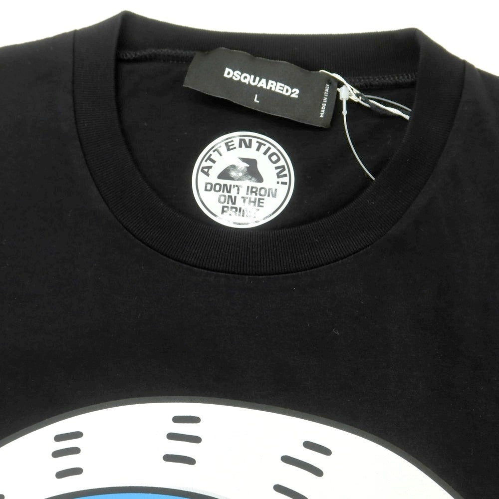 【新品】ディースクエアード DSQUARED2 コットン クルーネック 半袖Tシャツ ブラック【 L 】【 状態ランクN 】【 メンズ 】