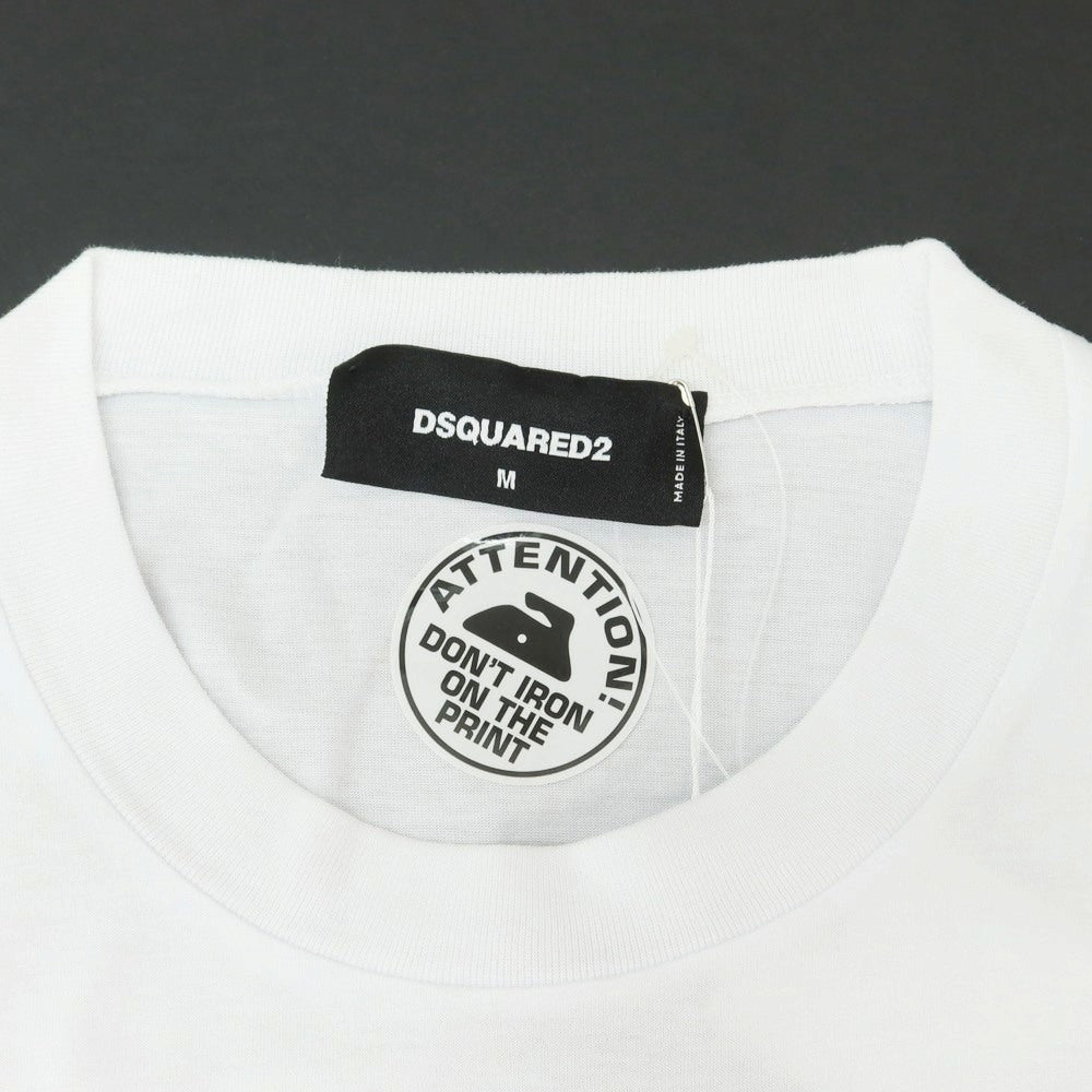 【新品】ディースクエアード DSQUARED2 コットン クルーネック 半袖Tシャツ ホワイト【 M 】【 状態ランクN 】【 メンズ 】