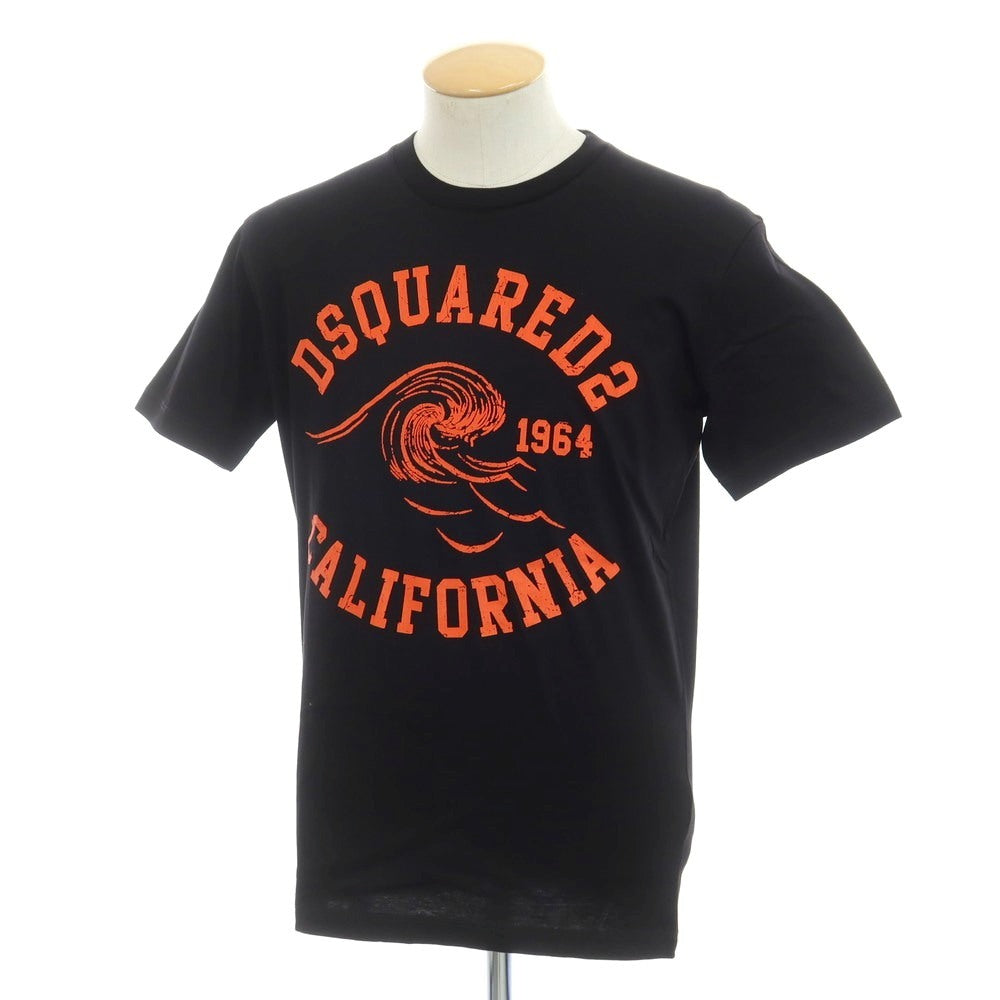 【新品】ディースクエアード DSQUARED2 コットン クルーネック 半袖Tシャツ ブラック【 S 】【 状態ランクN 】【 メンズ 】