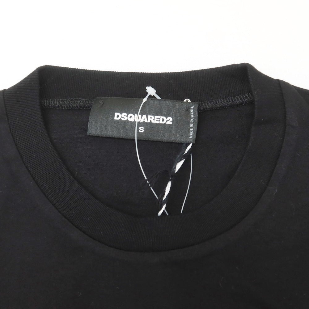 【新品】ディースクエアード DSQUARED2 コットン クルーネック 半袖Tシャツ ブラック【 S 】【 状態ランクN 】【 メンズ 】