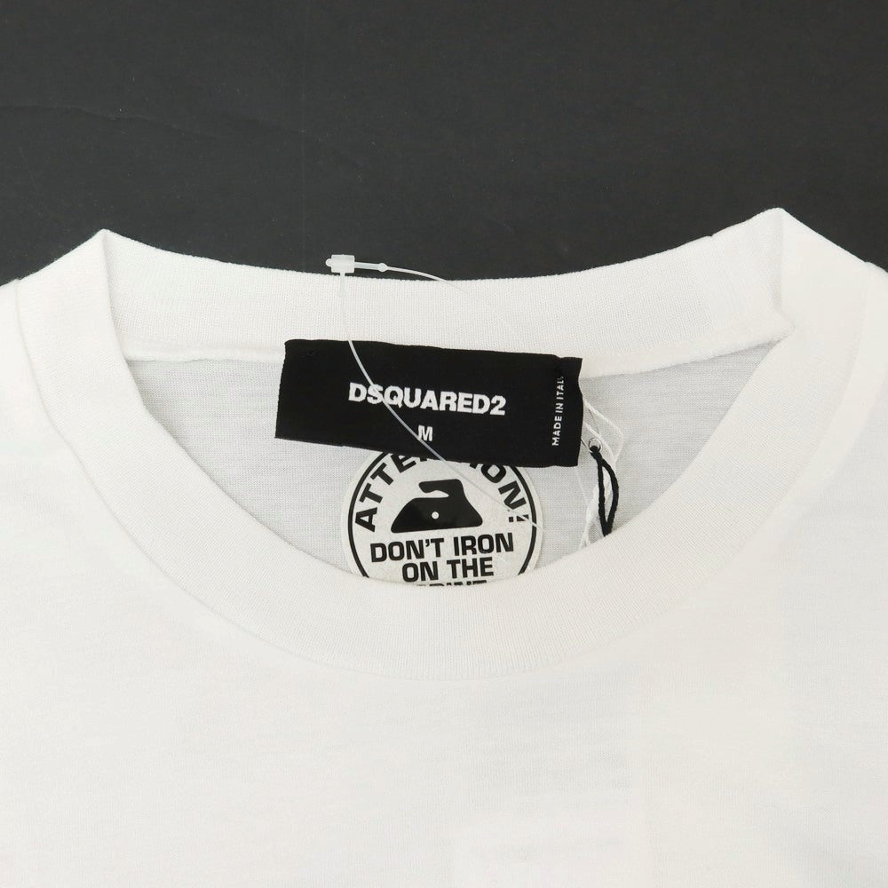 【新品】ディースクエアード DSQUARED2 コットン クルーネック 半袖Tシャツ ホワイト【 M 】【 状態ランクN 】【 メンズ 】