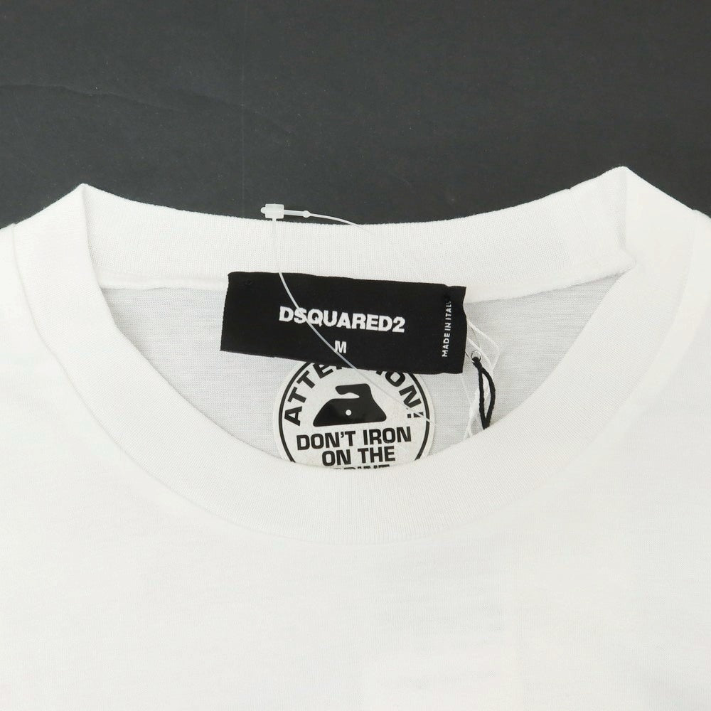 【新品アウトレット】ディースクエアード DSQUARED2 コットン クルーネック 半袖Tシャツ ホワイト【 M 】【 状態ランクN- 】【 メンズ 】
